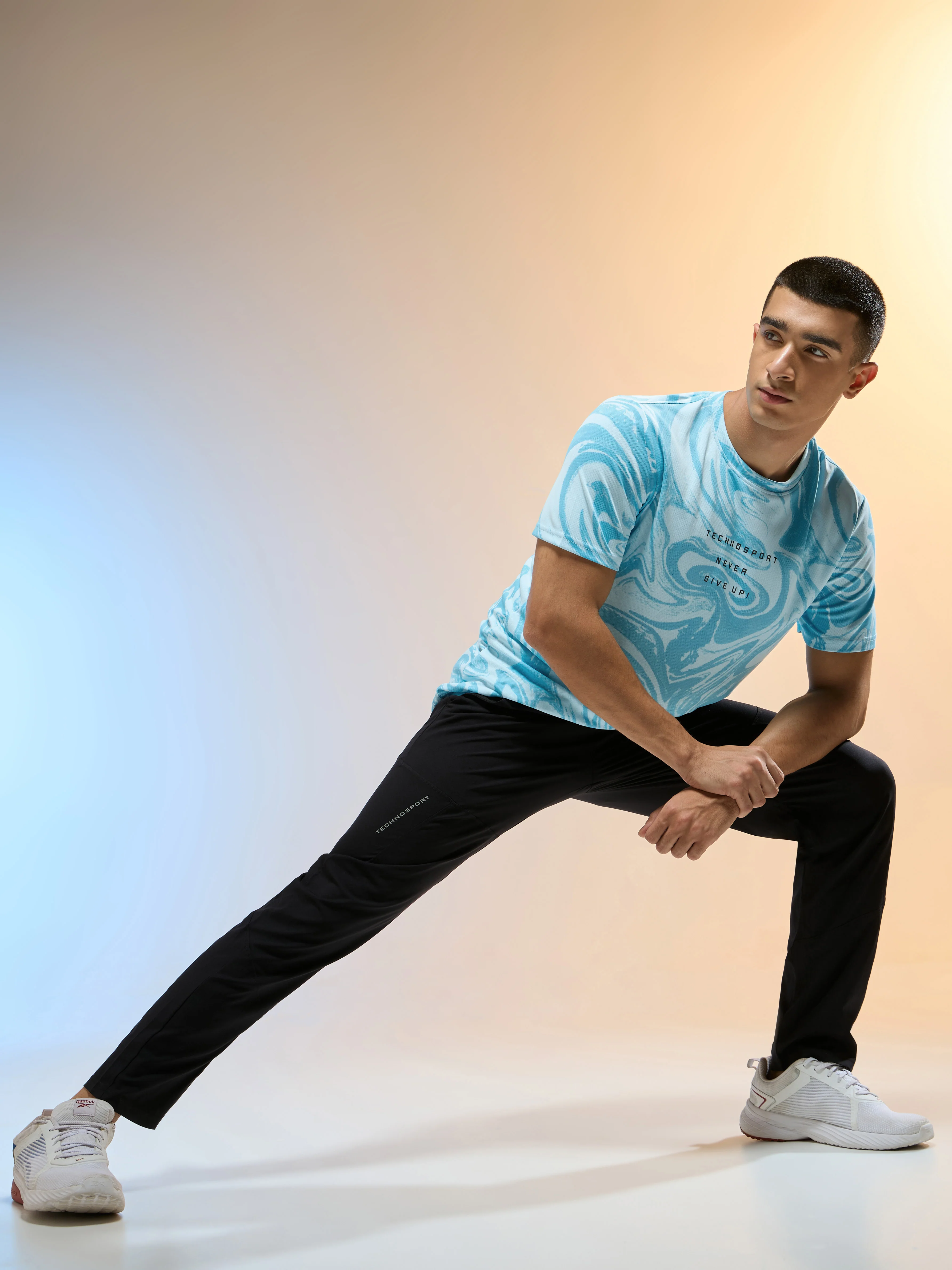 Men Printed Slim Fit Round Neck T-shirt with TECHNOCOOL+ - Image 5