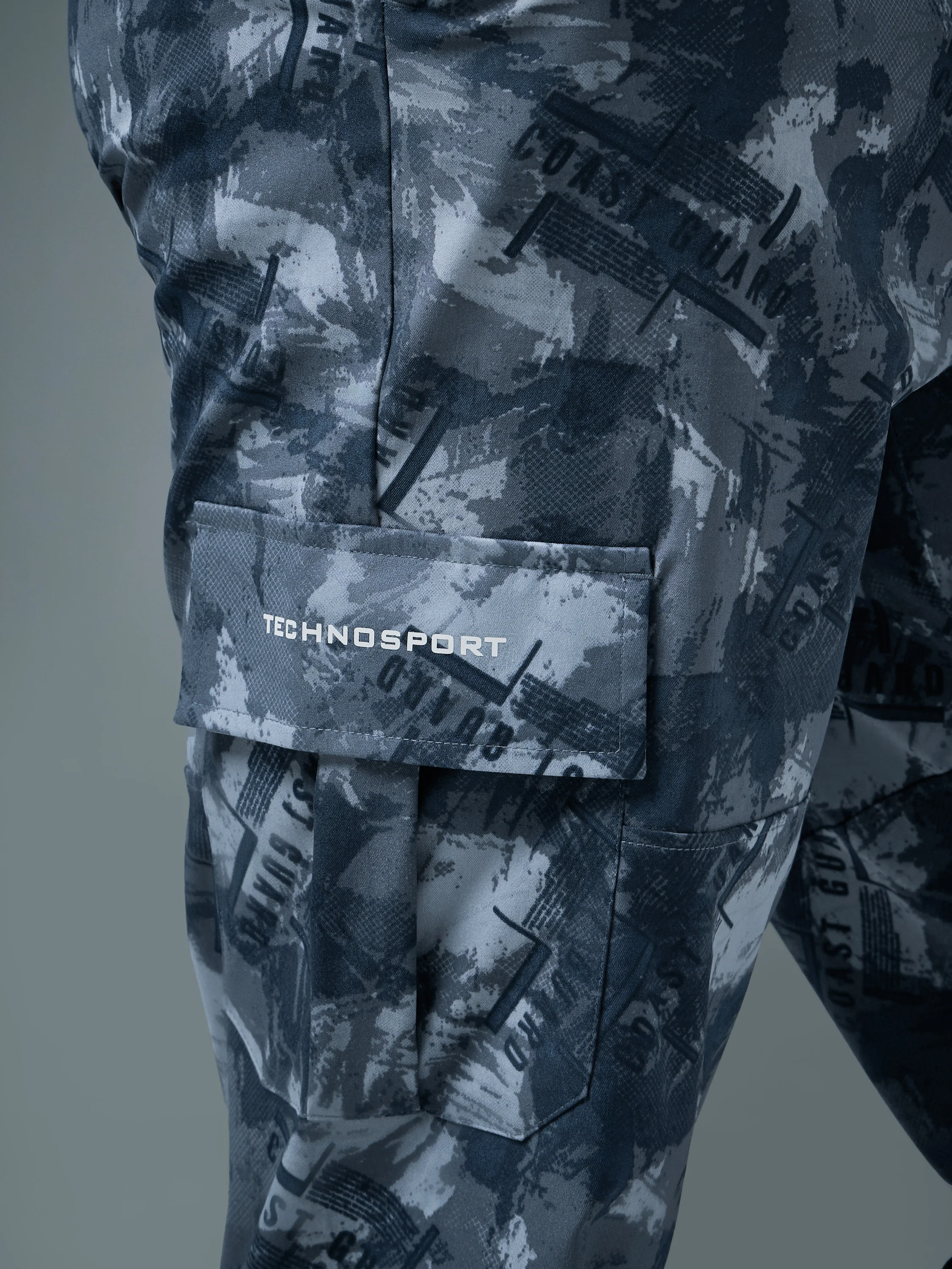 Men Printed Straight Fit Sports Cargo Trackpants with TS LYTRA - Image 7