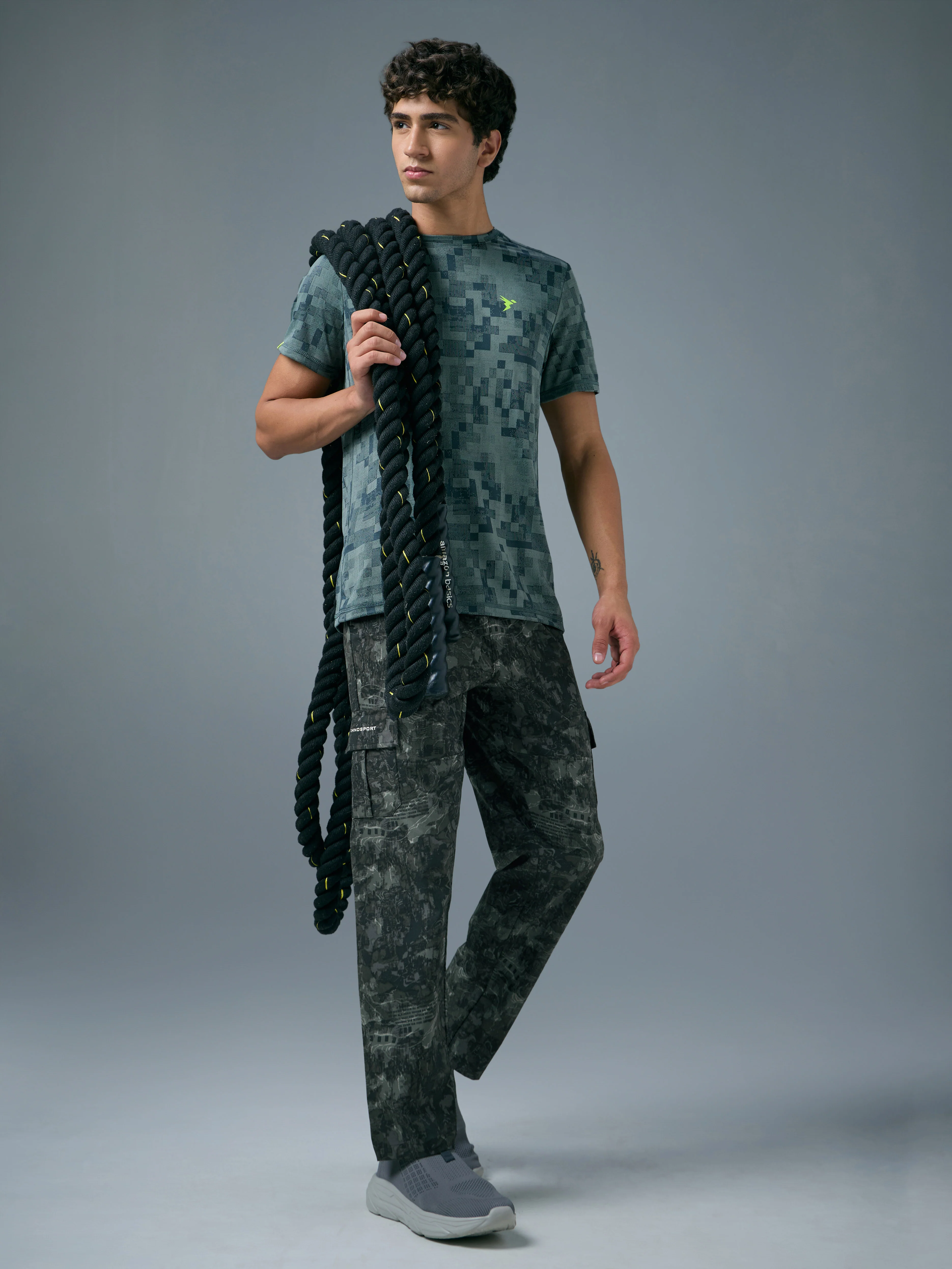 Men Printed Straight Fit Sports Cargo Trackpants with TS LYTRA - Image 5