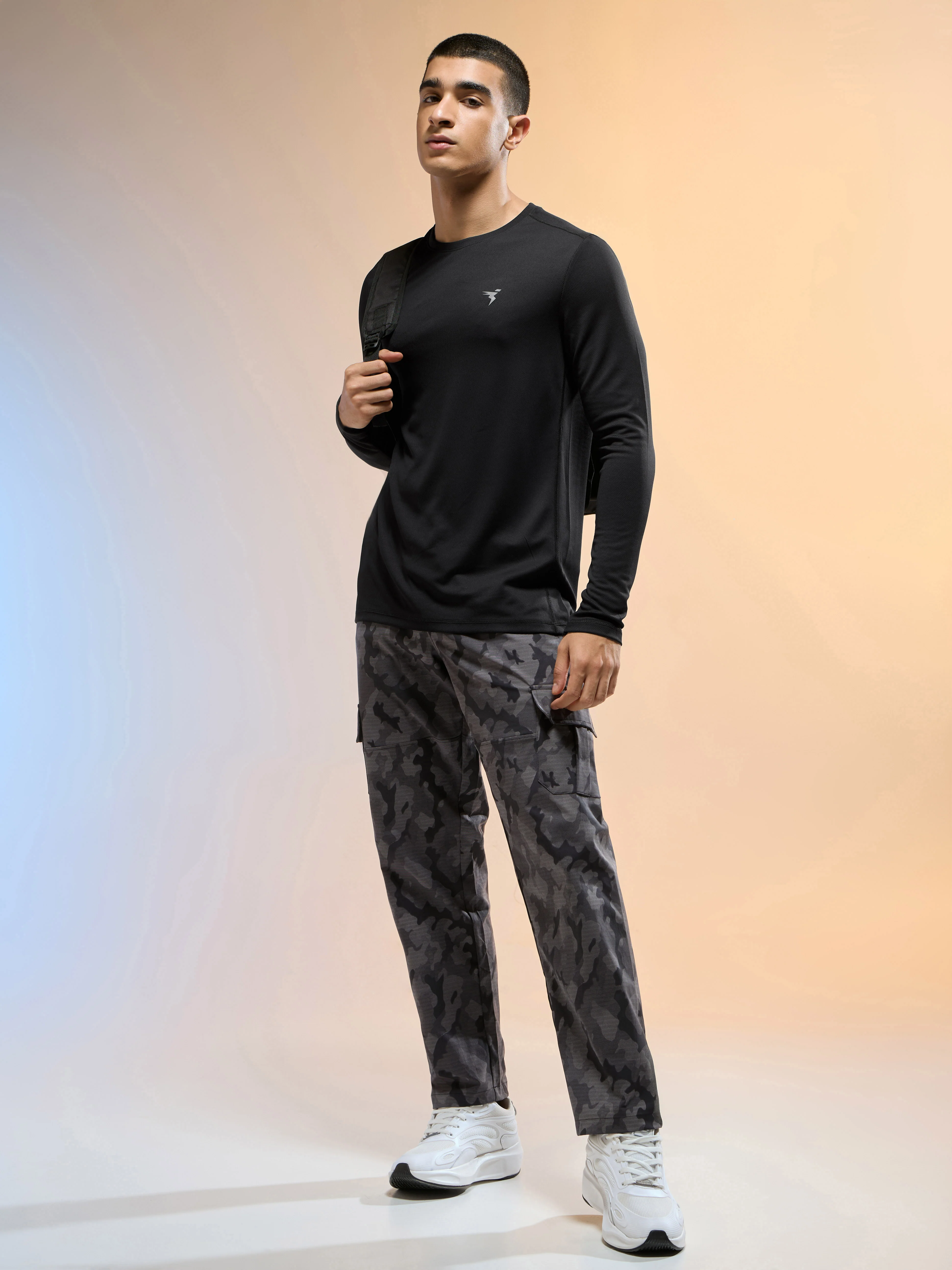 Men Printed Straight Fit Sports Cargo Trackpants with TS LYTRA - Image 7