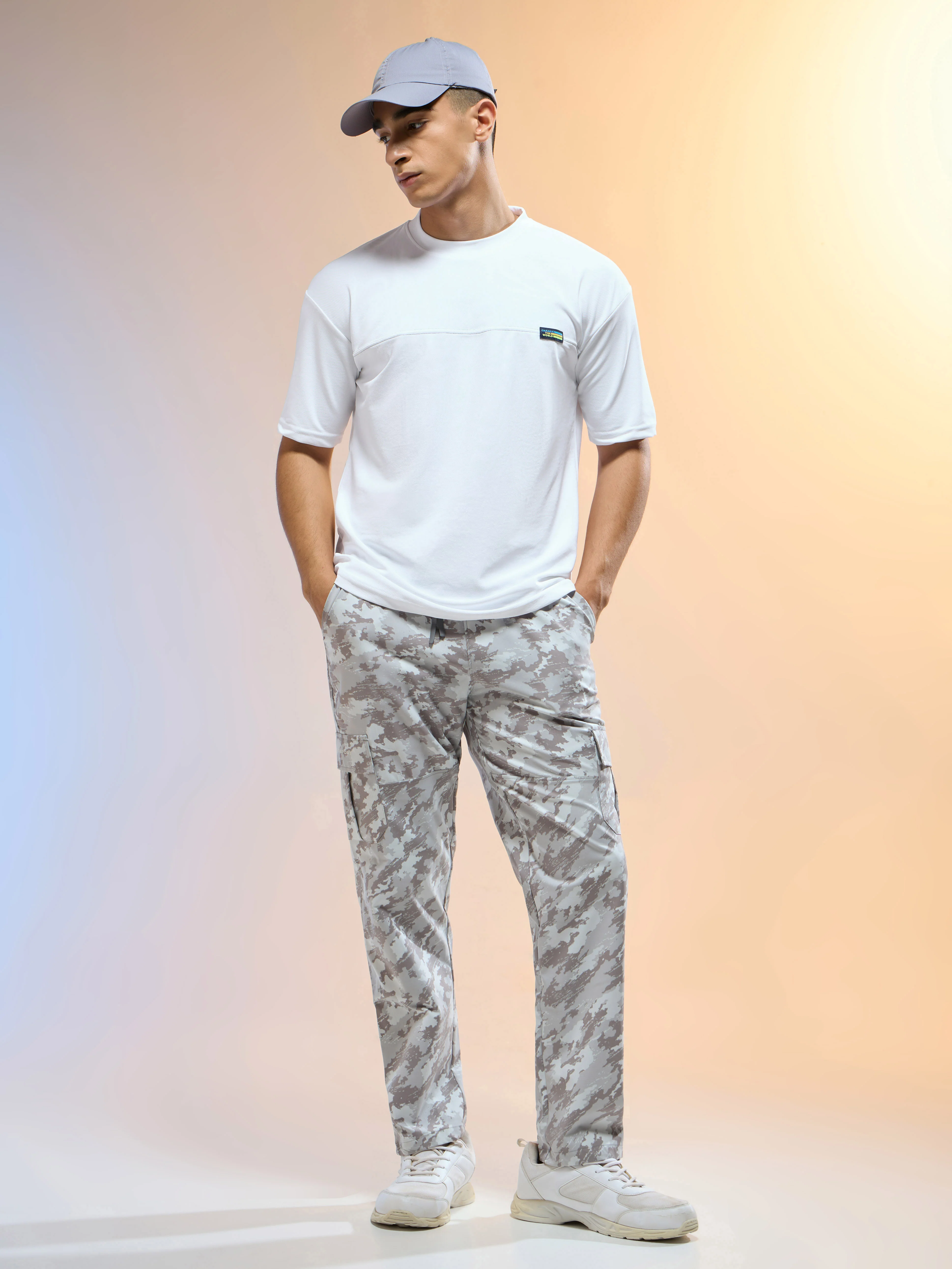 Men Printed Straight Fit Sports Cargo Trackpants with TS LYTRA - Image 5