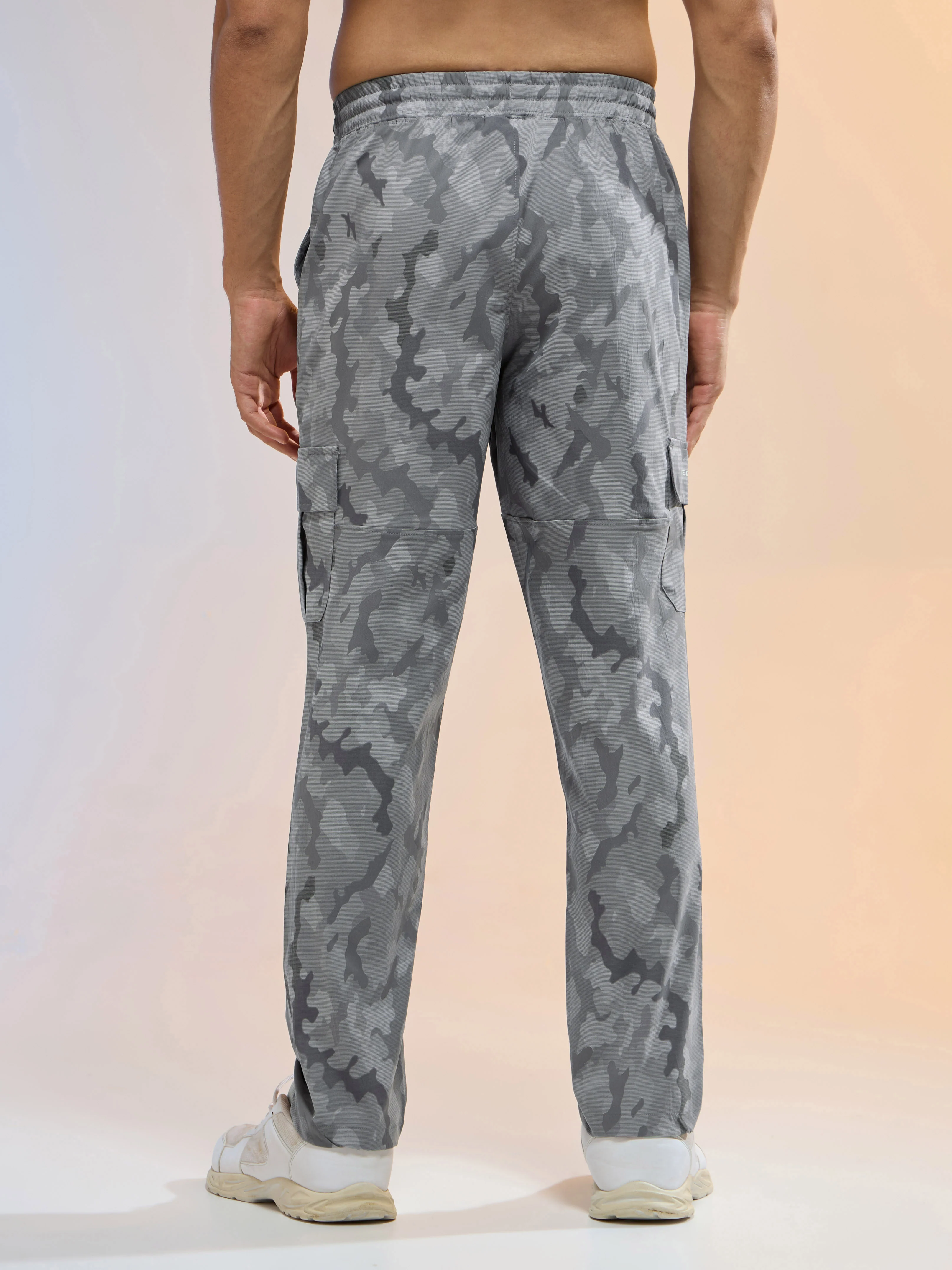 Men Printed Straight Fit Sports Cargo Trackpants with TS LYTRA - Image 4