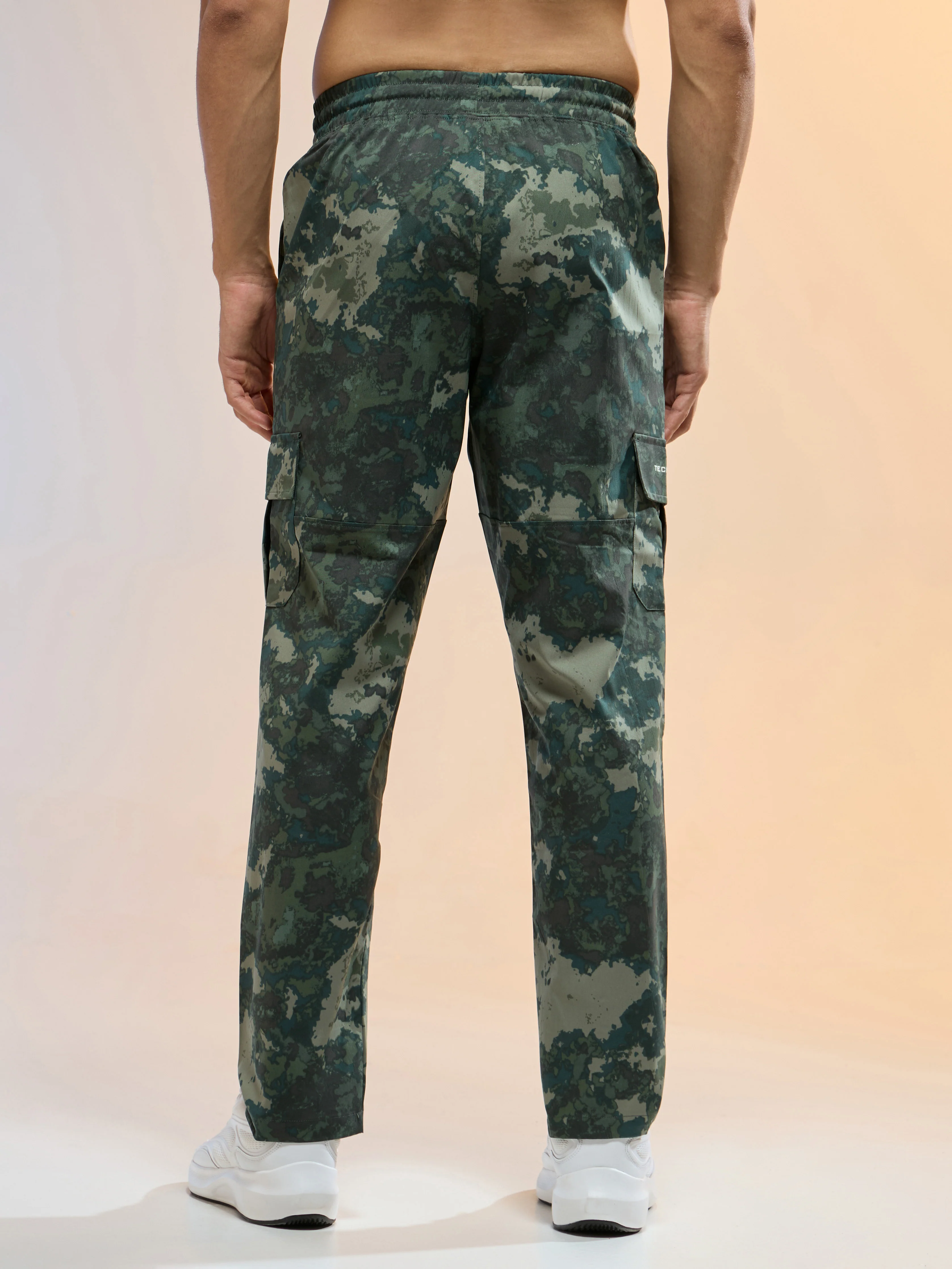 Men Printed Straight Fit Sports Cargo Trackpants with TS LYTRA - Image 3