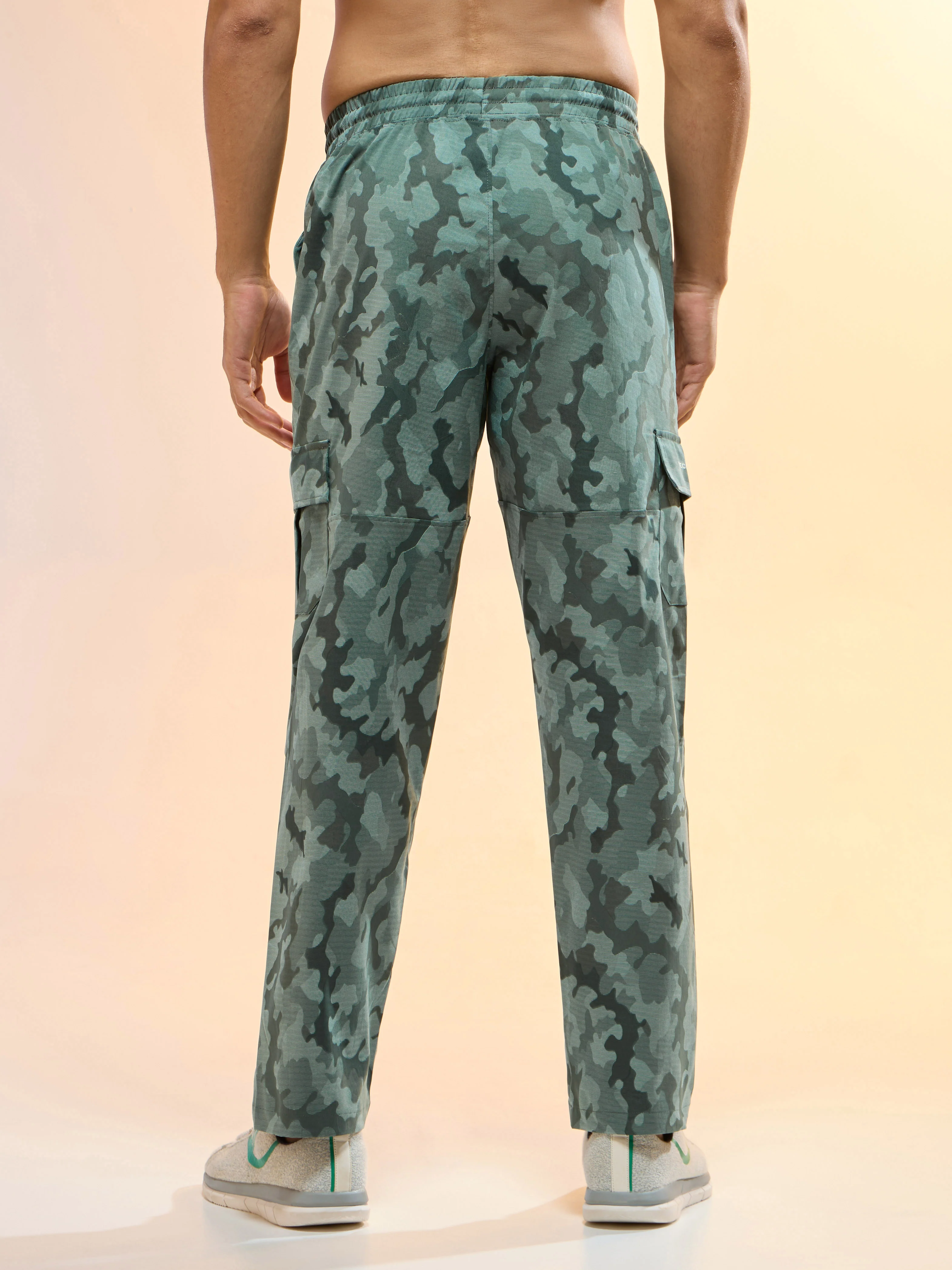 Men Printed Straight Fit Sports Cargo Trackpants with TS LYTRA - Image 3