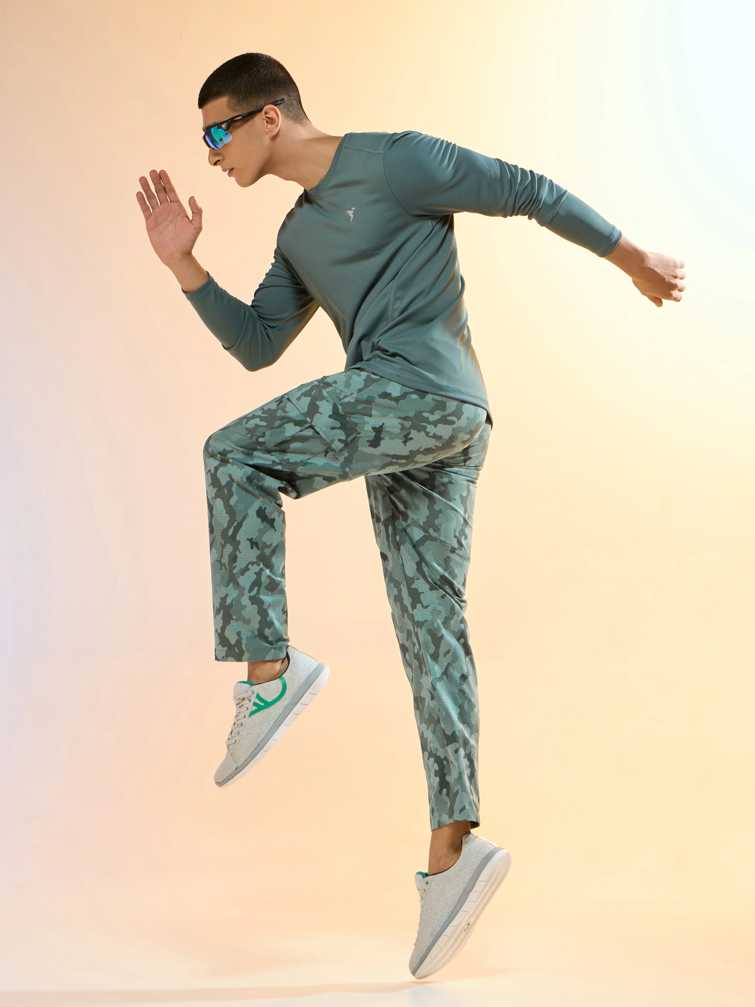 Men Printed Straight Fit Sports Cargo Trackpants with TS LYTRA - Image 5