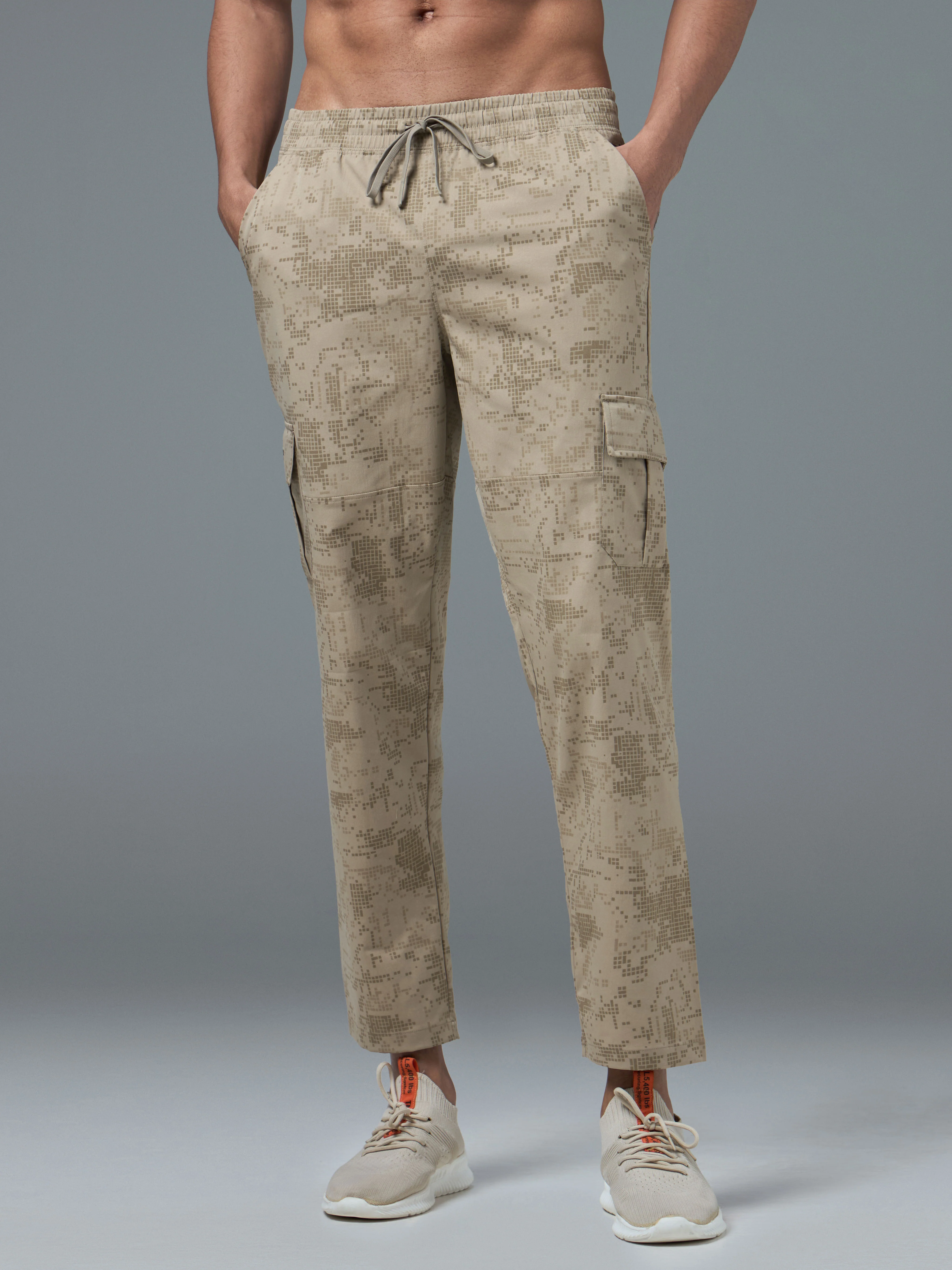 Men Printed Straight Fit Sports Cargo Trackpants with TS LYTRA - Image 2