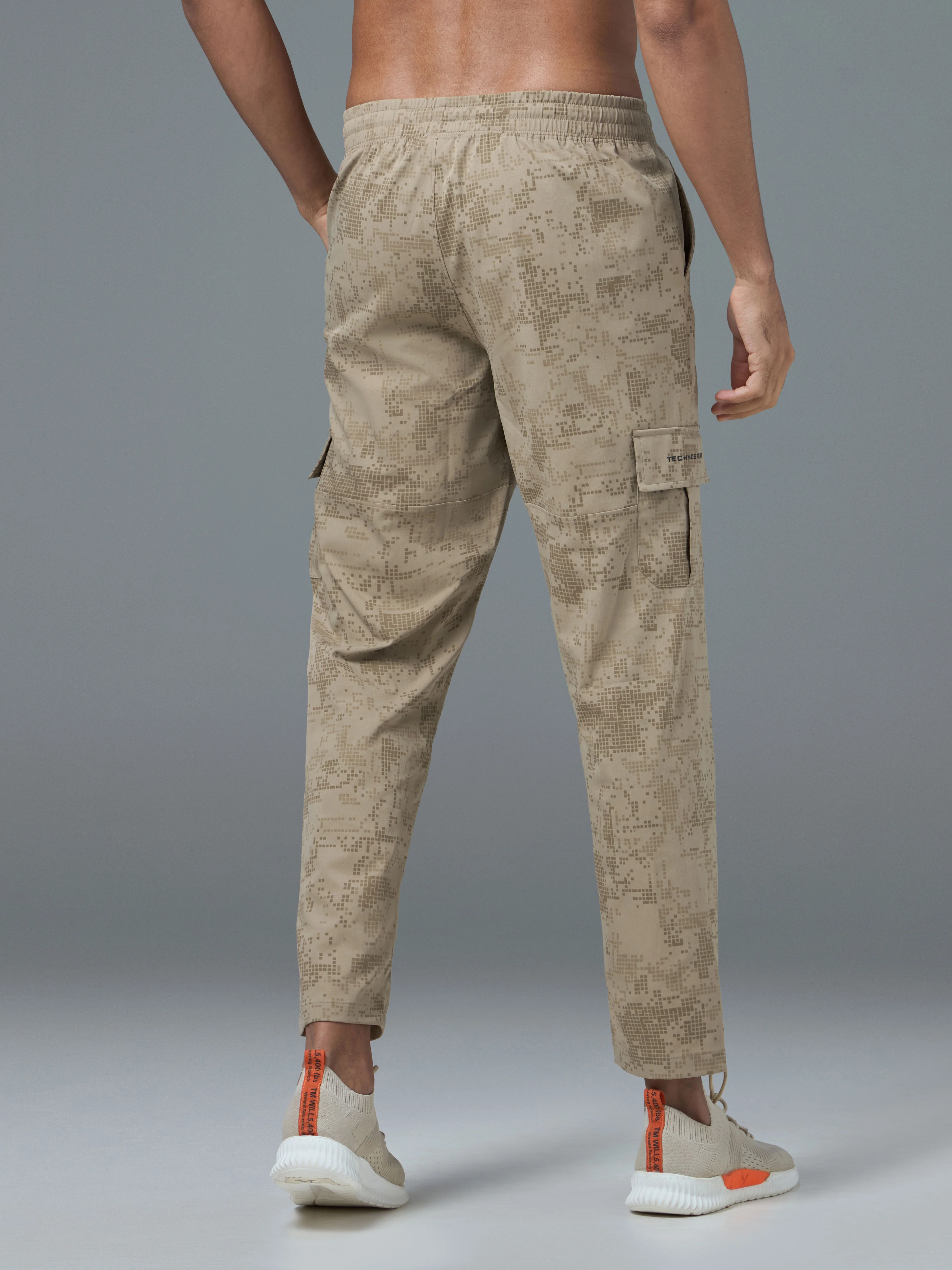 Men Printed Straight Fit Sports Cargo Trackpants with TS LYTRA - Image 3