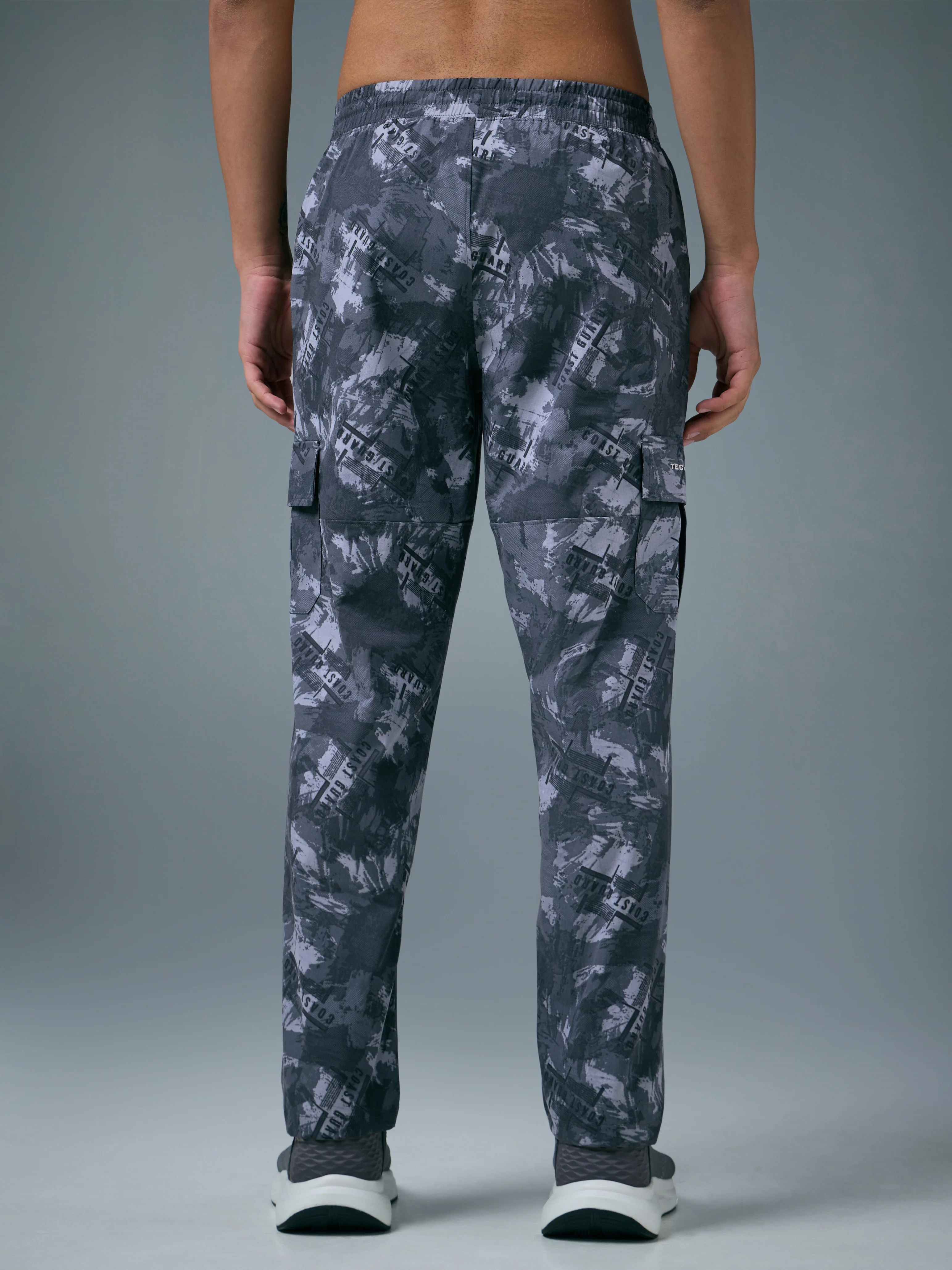Men Printed Straight Fit Sports Cargo Trackpants with TS LYTRA - Image 3