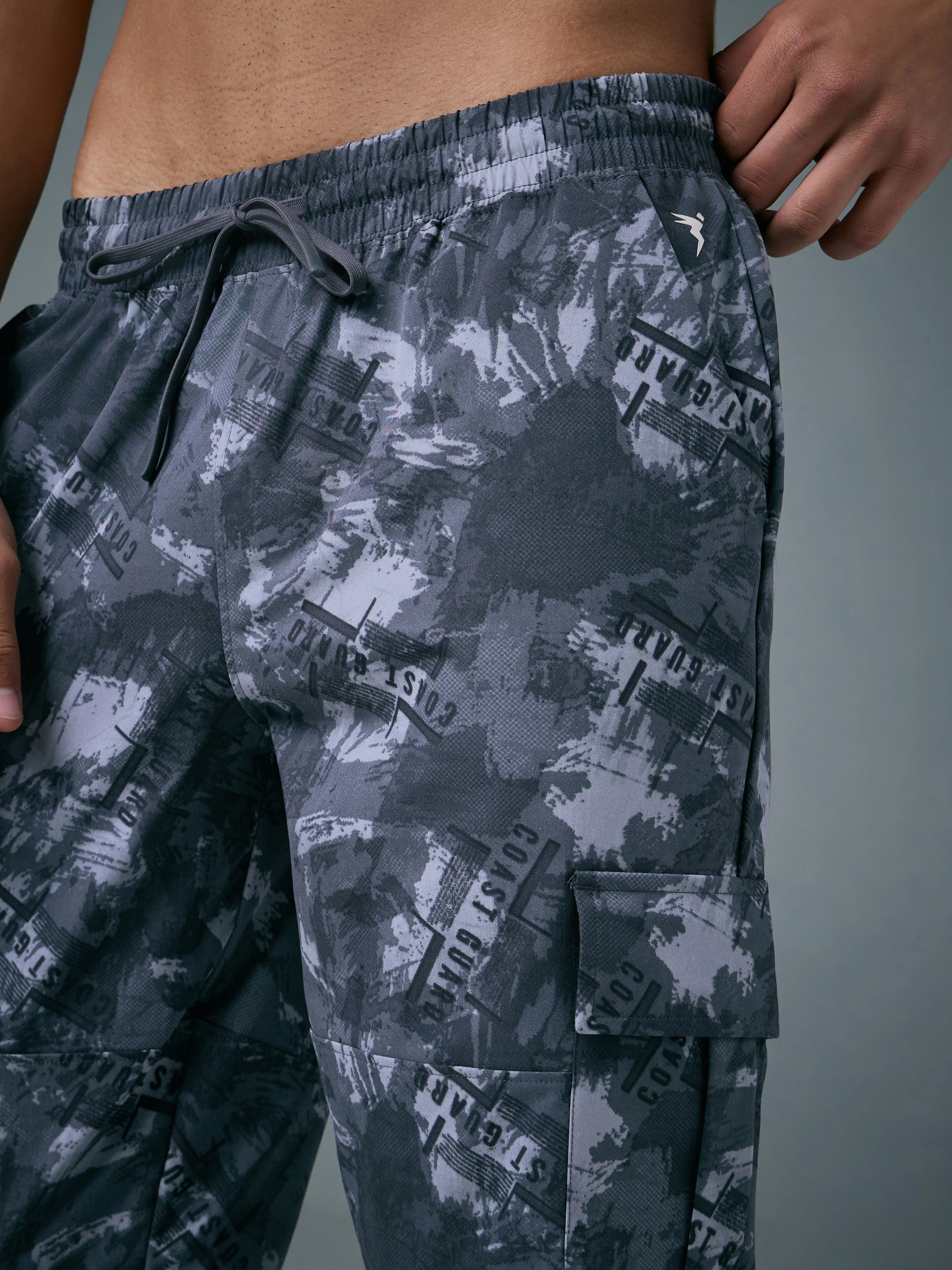 Men Printed Straight Fit Sports Cargo Trackpants with TS LYTRA - Image 6