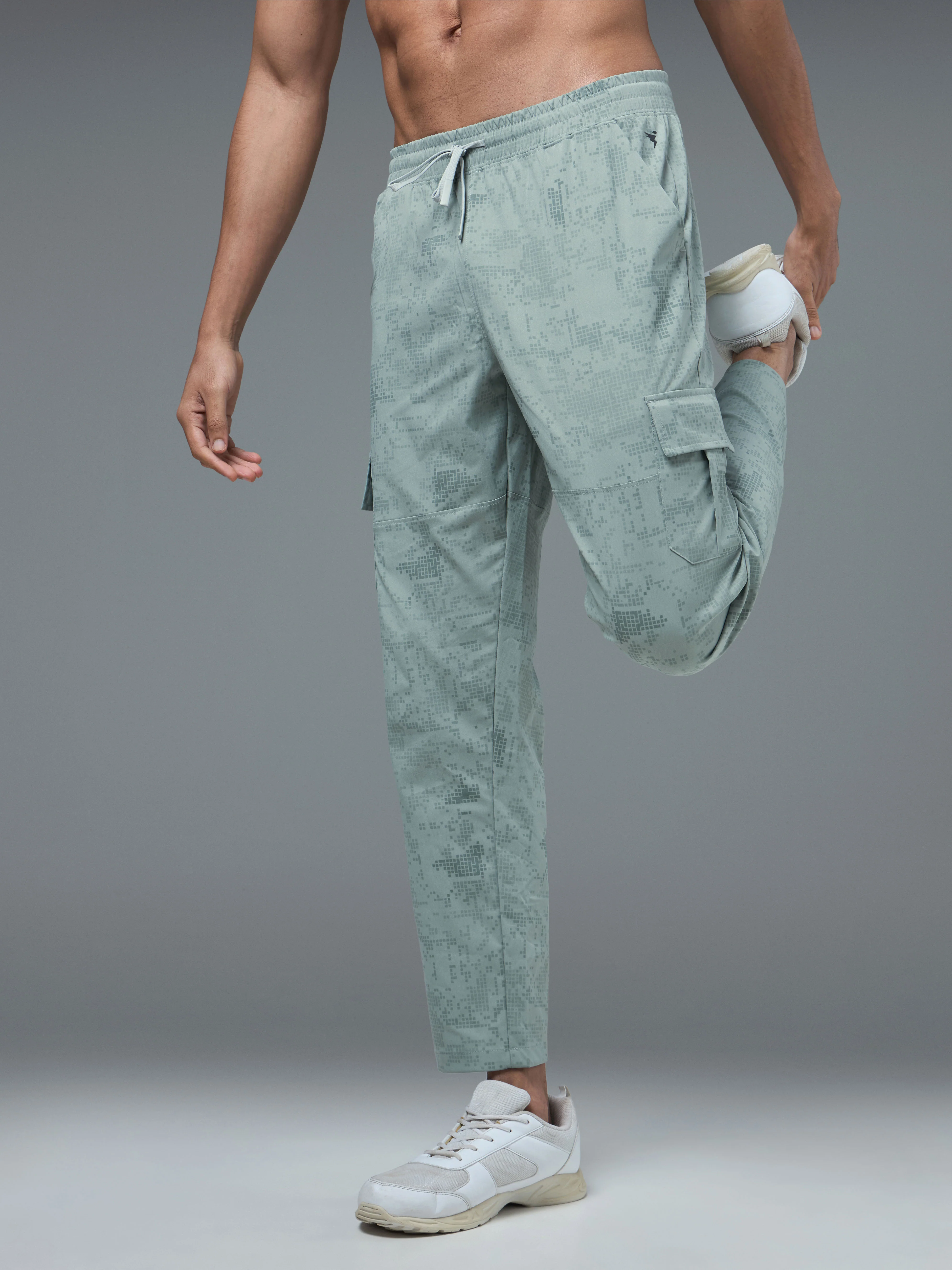 Men Printed Straight Fit Sports Cargo Trackpants with TS LYTRA - Image 2