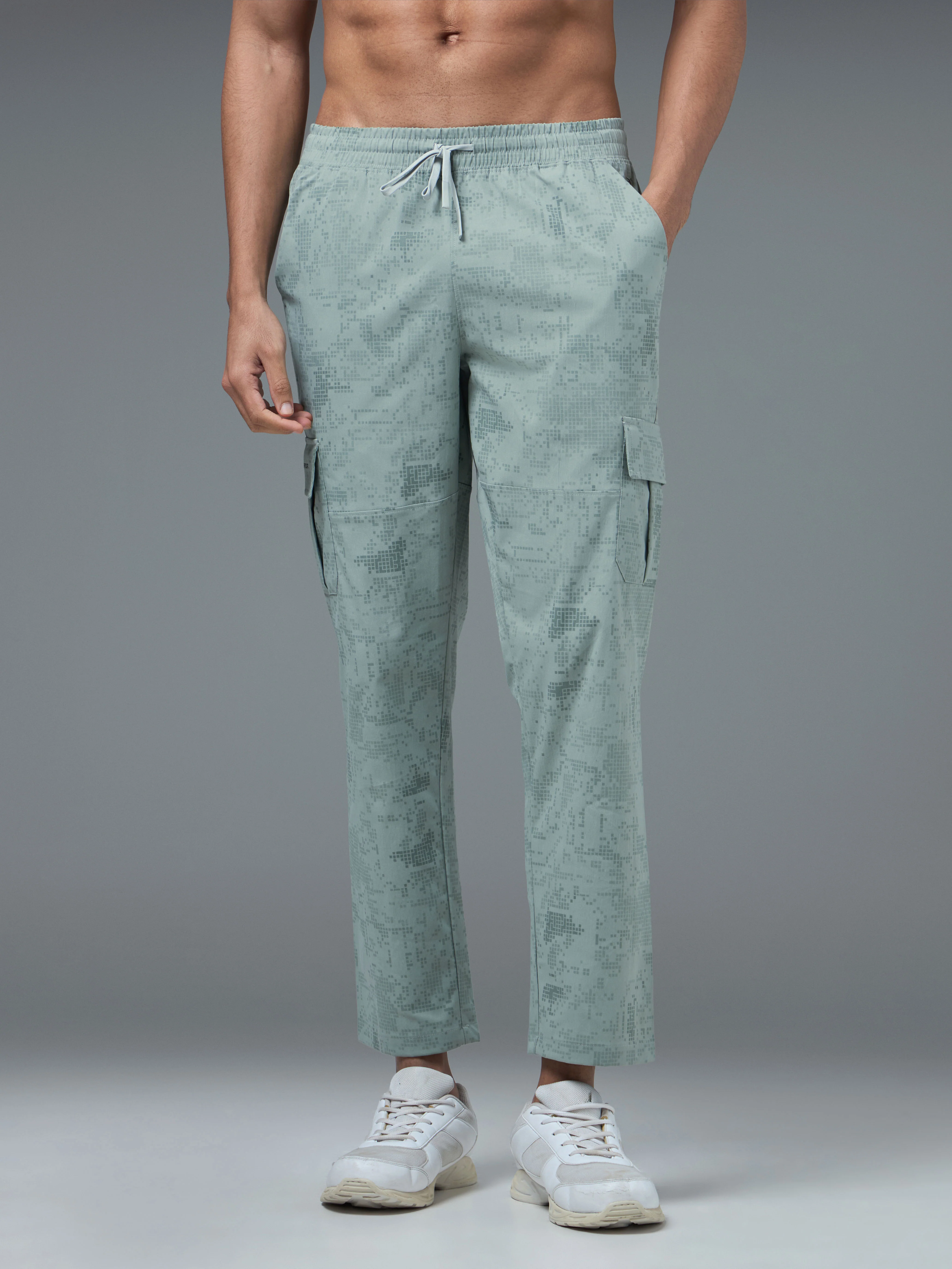 Men Printed Straight Fit Sports Cargo Trackpants with TS LYTRA - Image 3