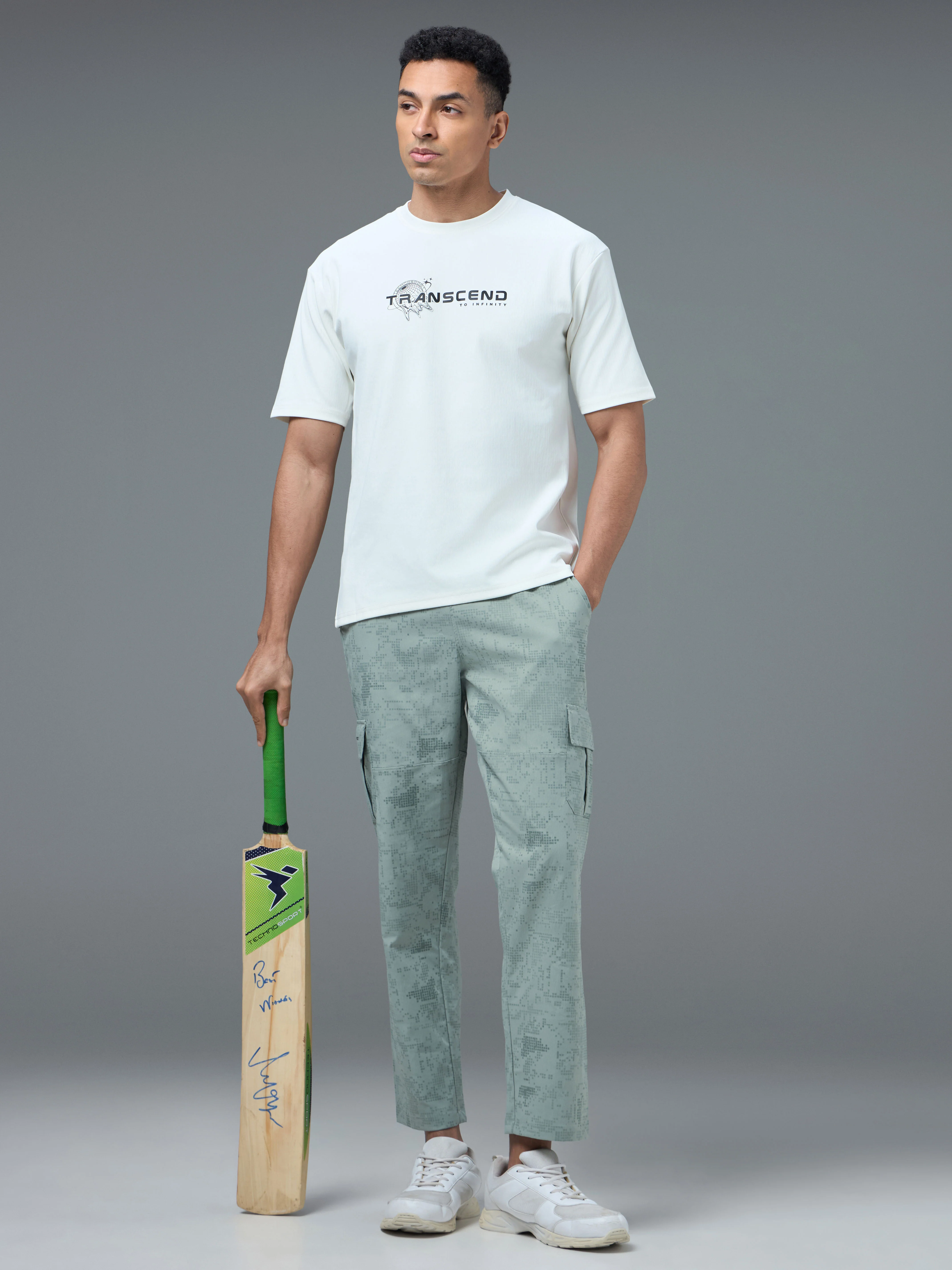 Men Printed Straight Fit Sports Cargo Trackpants with TS LYTRA - Image 5