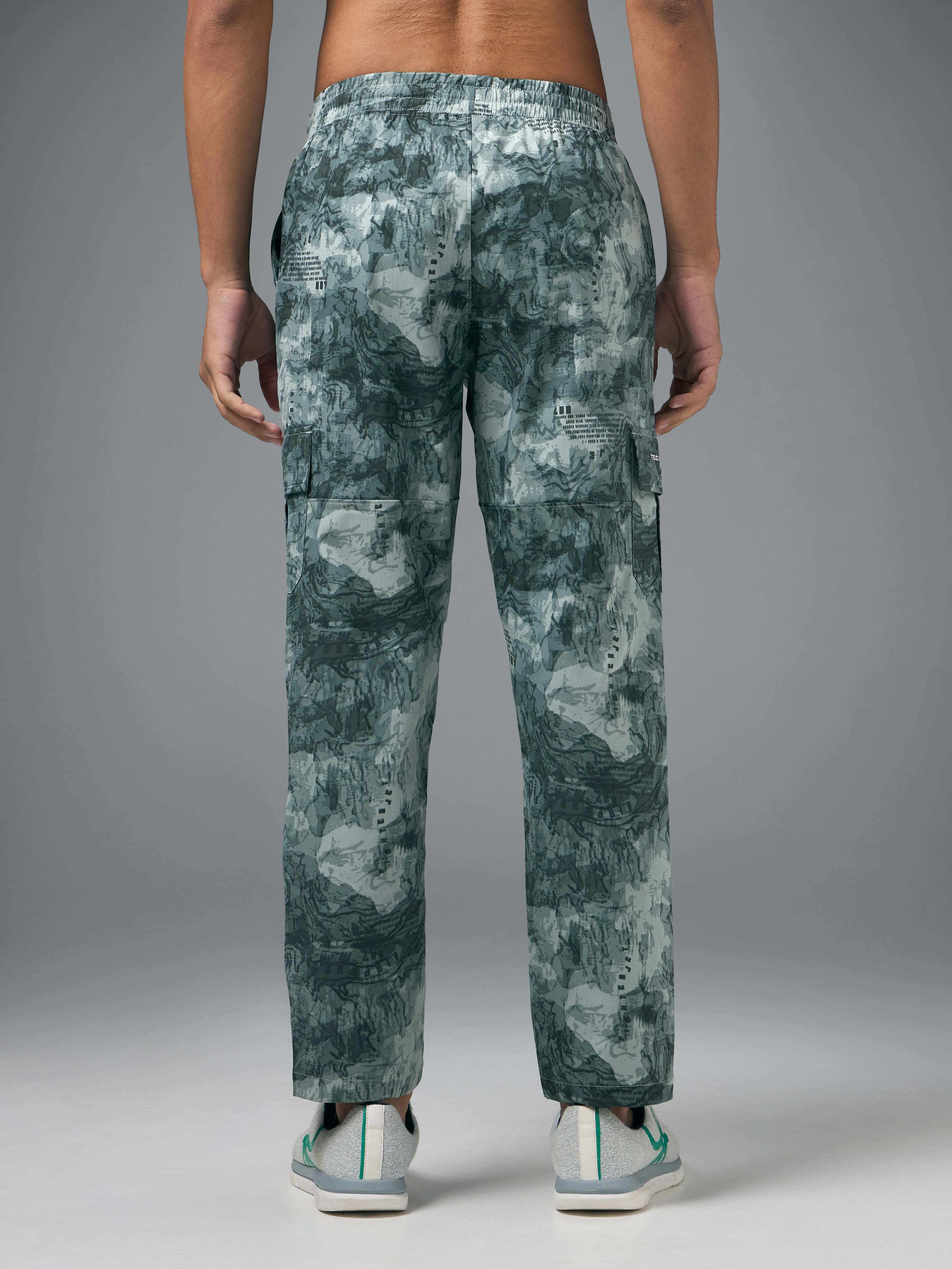 Men Printed Straight Fit Sports Cargo Trackpants with TS LYTRA - Image 3
