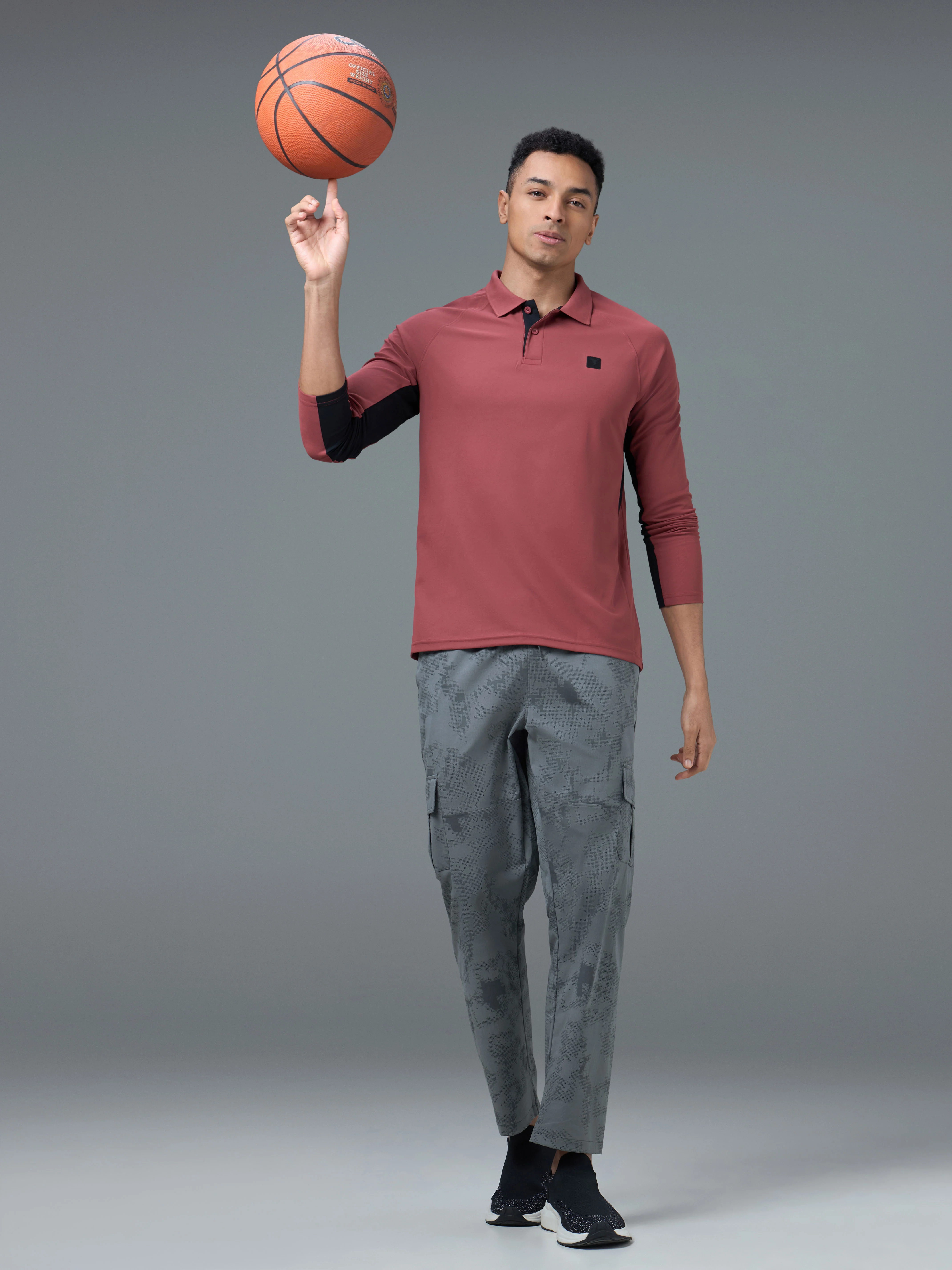 Men Printed Straight Fit Sports Cargo Trackpants with TS LYTRA - Image 5