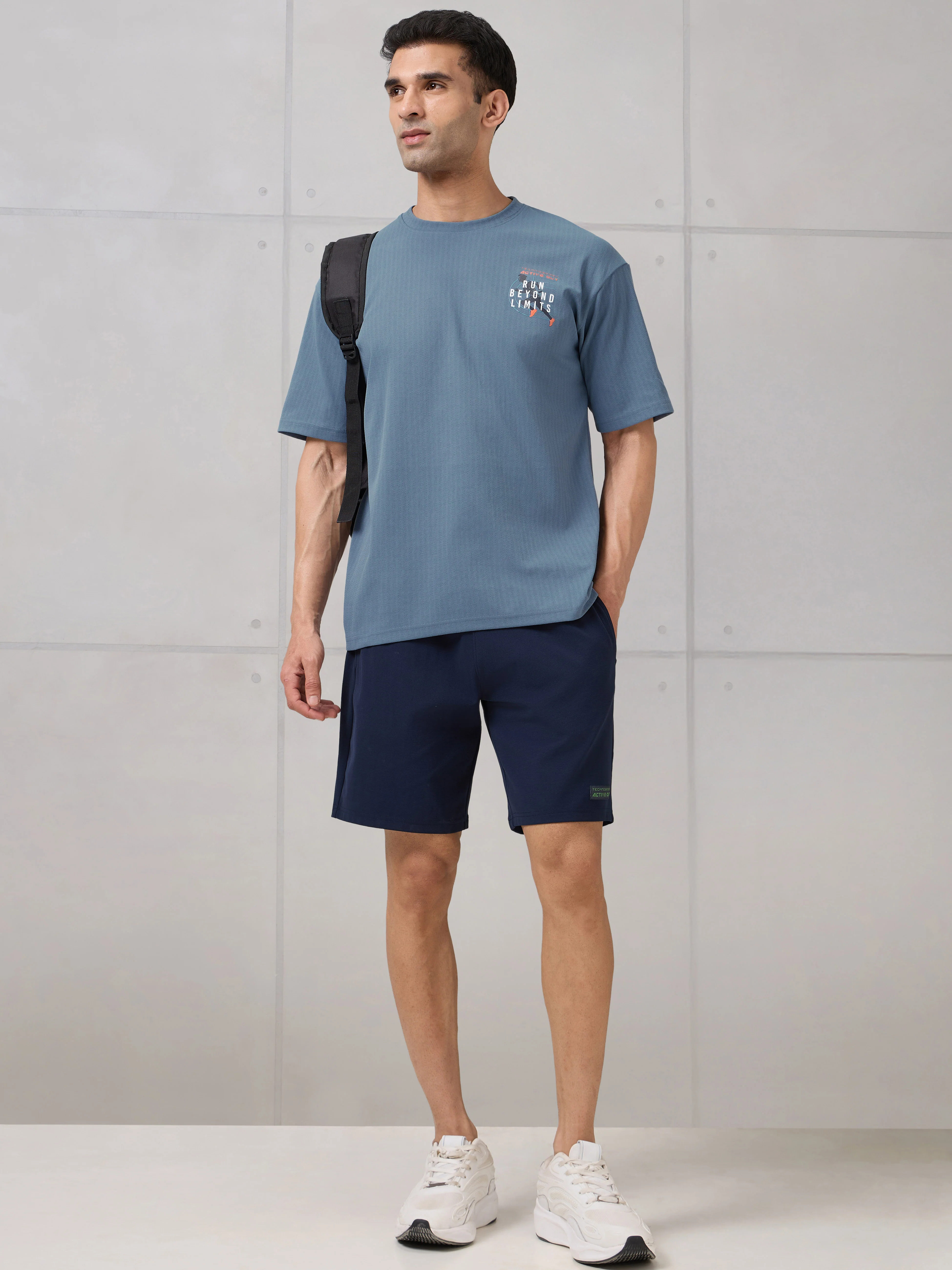 Men Round Neck Back Printed Active Out Regular Fit T-Shirt with ELASTOPLUS - Image 5