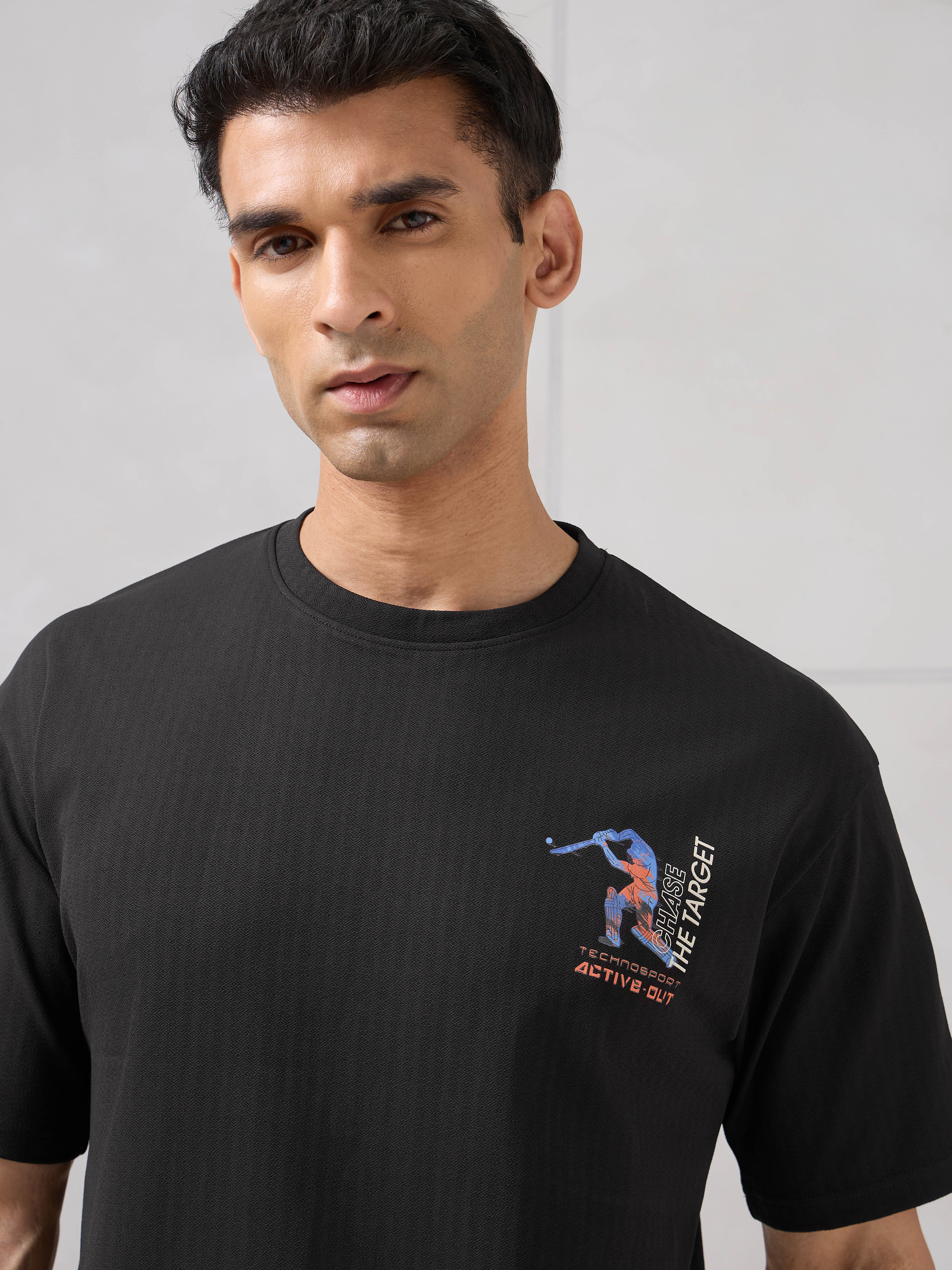 Men Round Neck Back Printed Active Out Regular Fit T-Shirt with ELASTOPLUS - Image 7