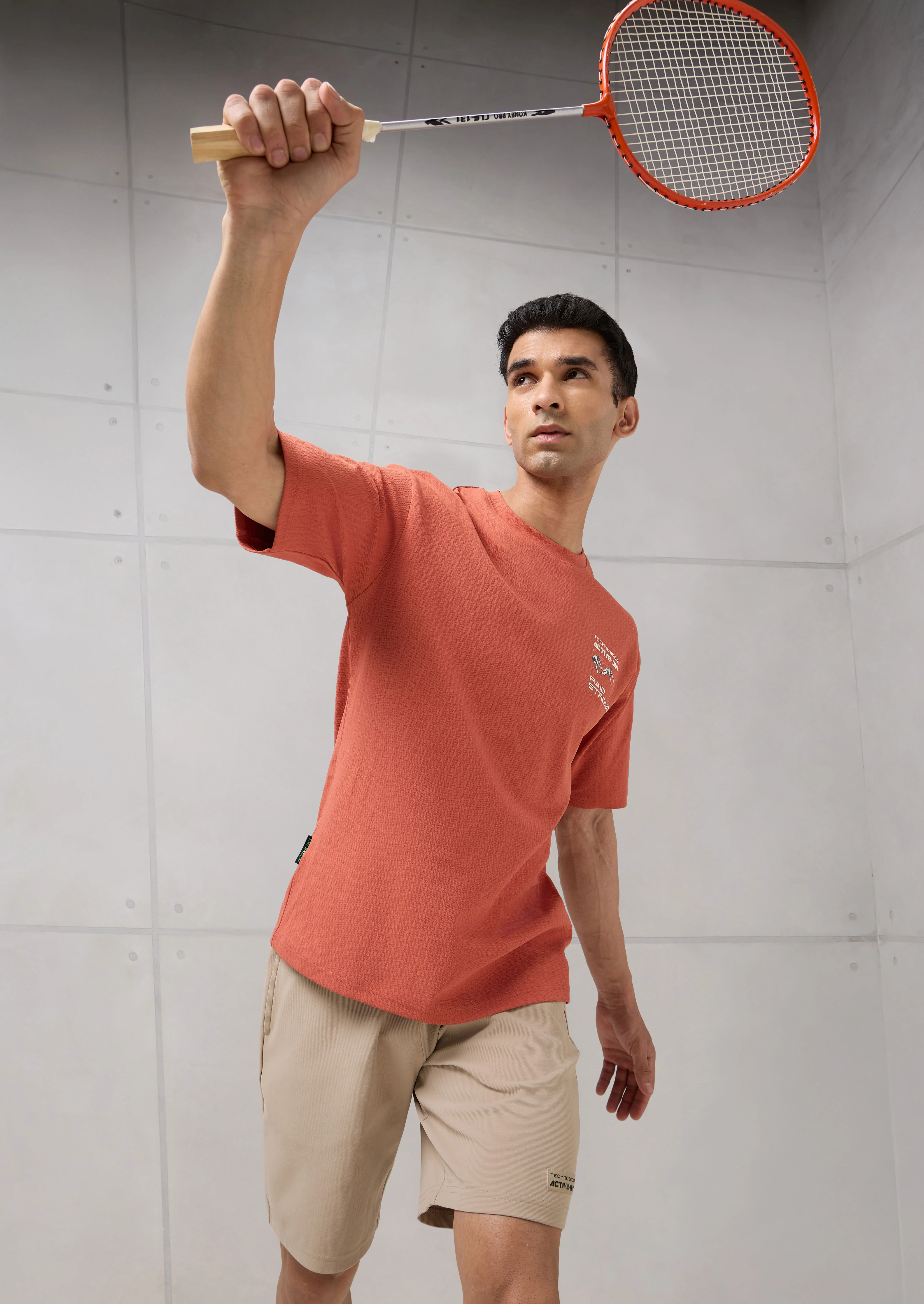 Men Round Neck Back Printed Active Out Regular Fit T-Shirt with ELASTOPLUS - Image 3