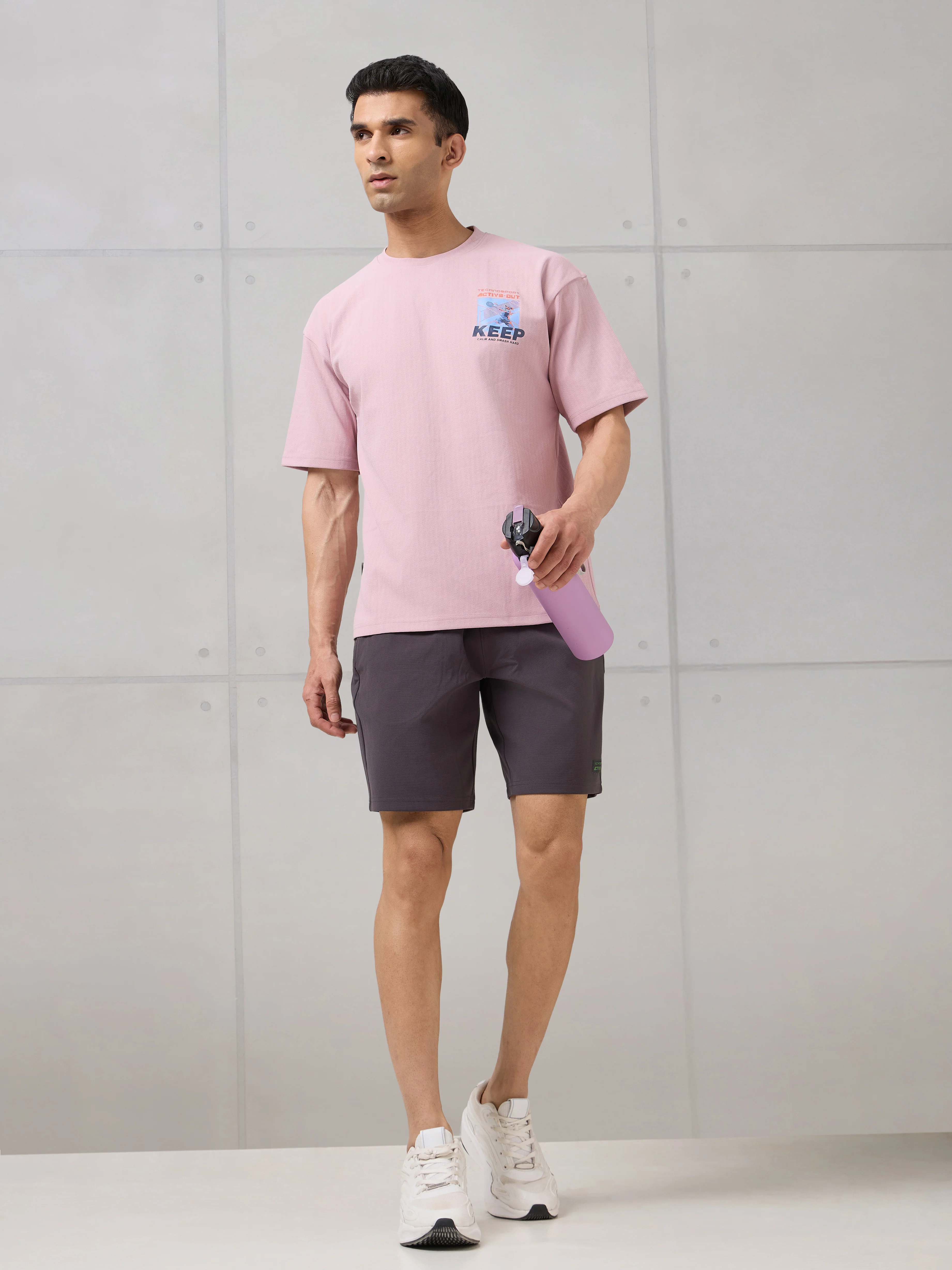 Men Round Neck Back Printed Active Out Regular Fit T-Shirt with ELASTOPLUS - Image 5
