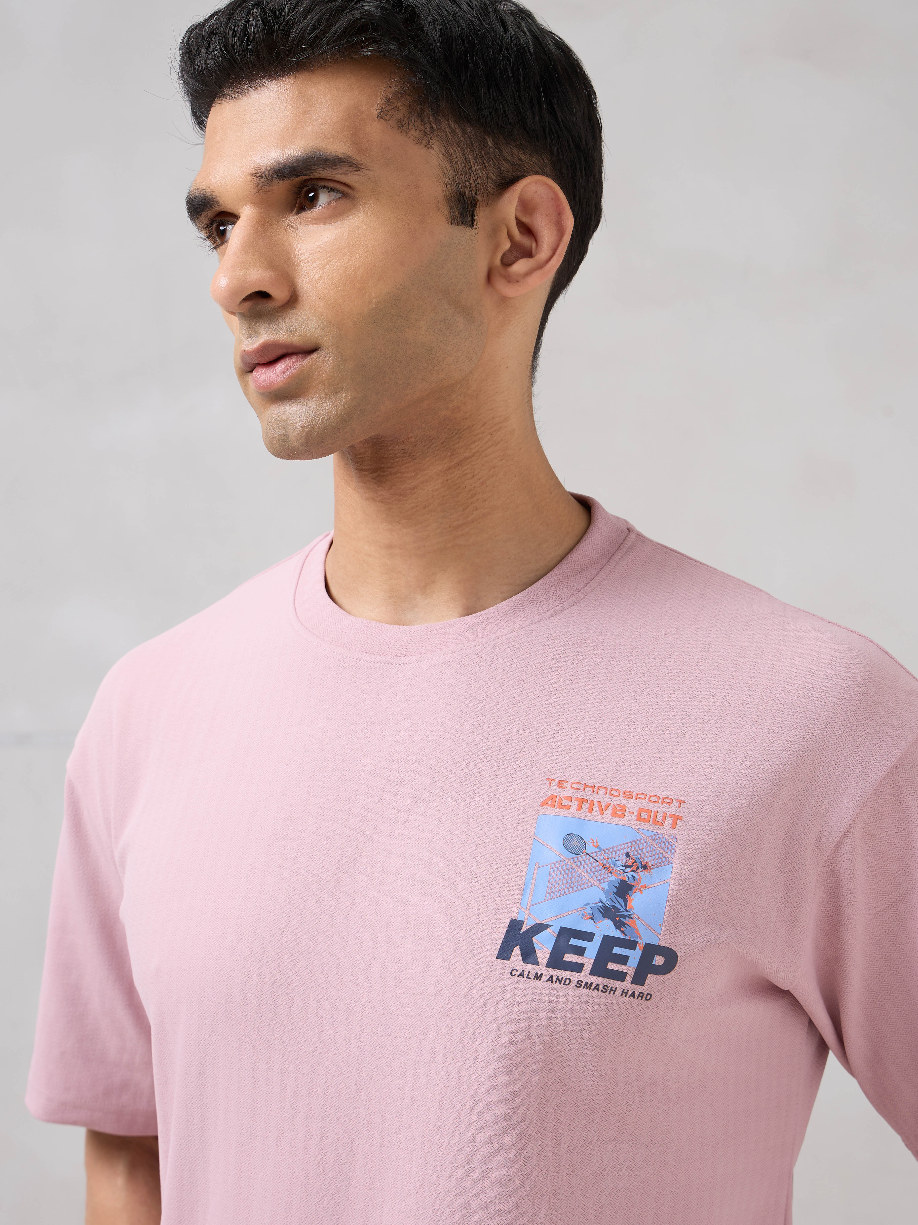 Men Round Neck Back Printed Active Out Regular Fit T-Shirt with ELASTOPLUS - Image 6