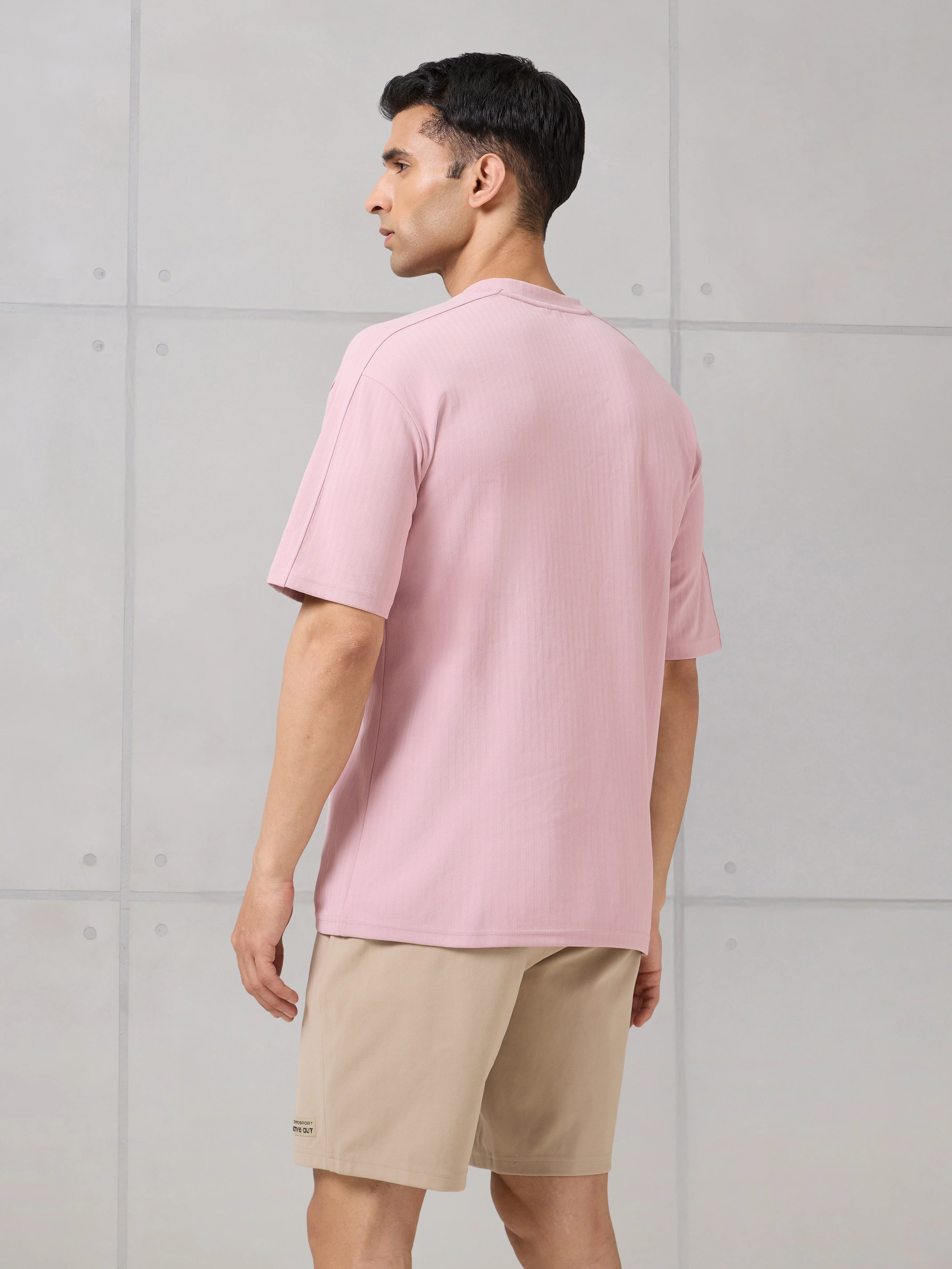 Men Round Neck Self Design Active Out Regular Fit T-Shirt with ELASTOPLUS - Image 4