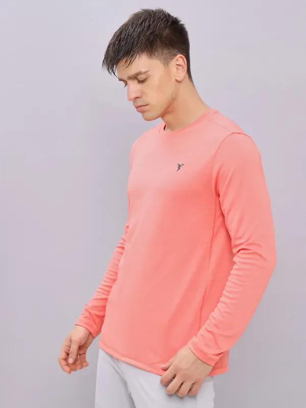 Men Melange Slim Fit Crew Neck T-shirt with DOUBLE COOL - Image 5