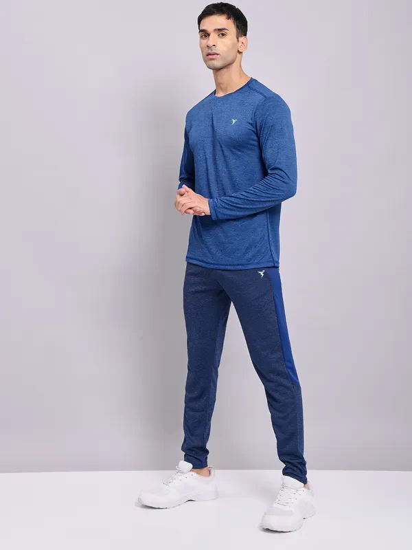 Men Melange Slim Fit Crew Neck T-shirt with DOUBLE COOL - Image 2