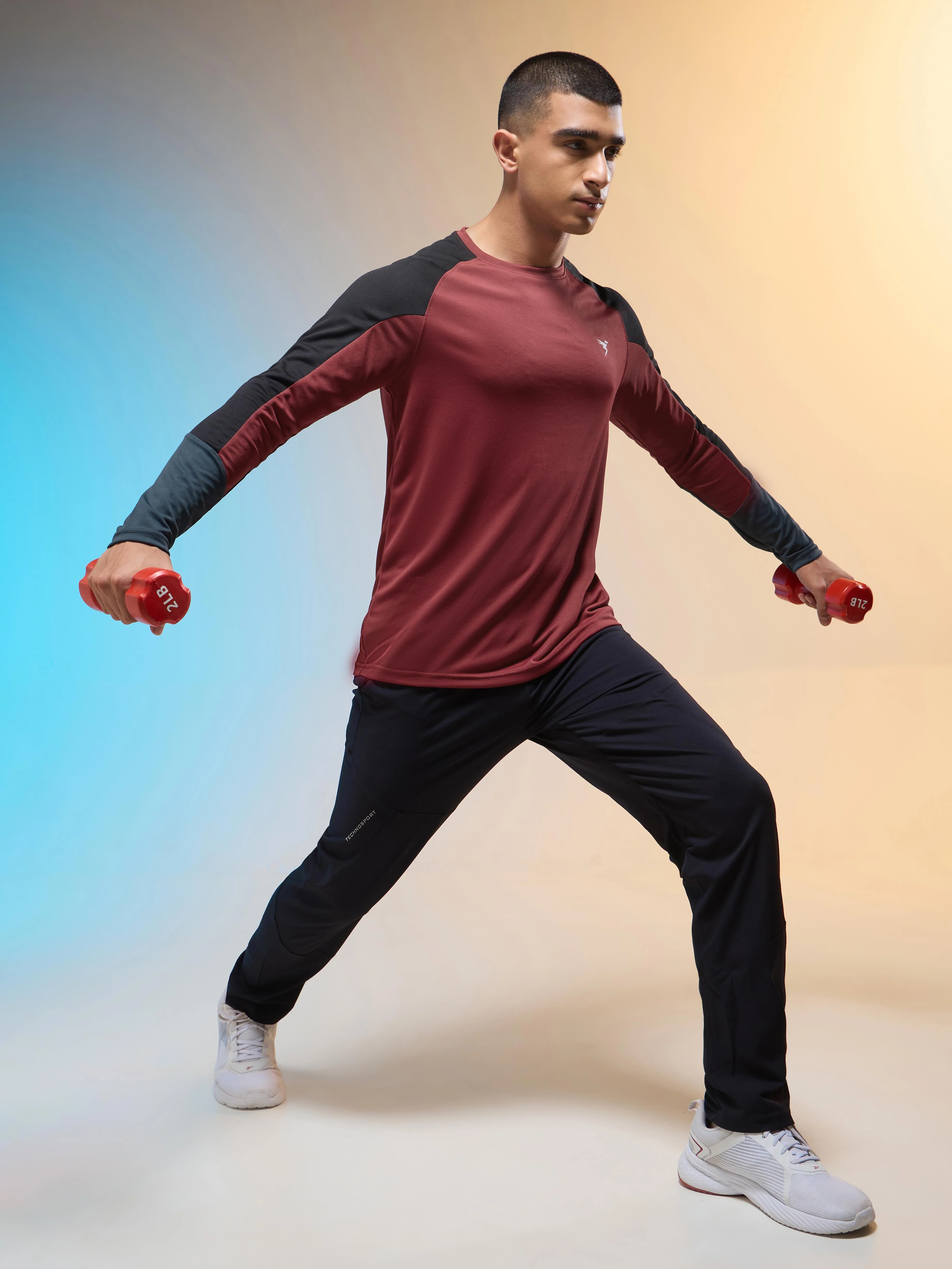 Men Colorblock Slim Fit Crew Neck T-shirt with TECHNO COOL+ - Image 4