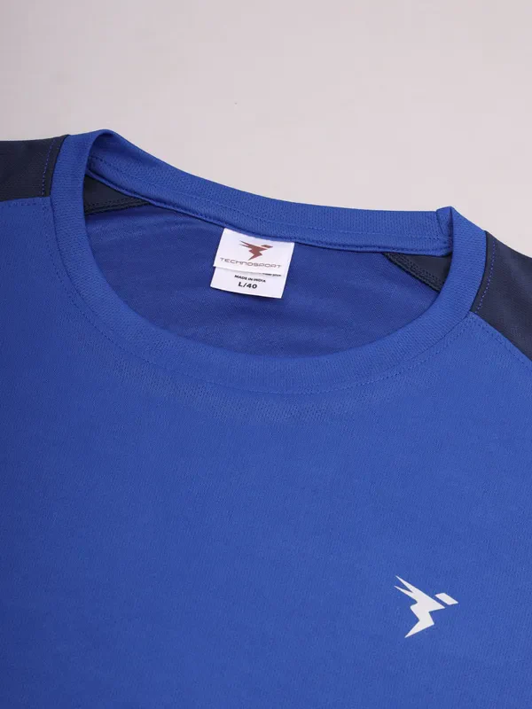 Men Colorblock Slim Fit Crew Neck T-shirt with TECHNO COOL+ - Image 9