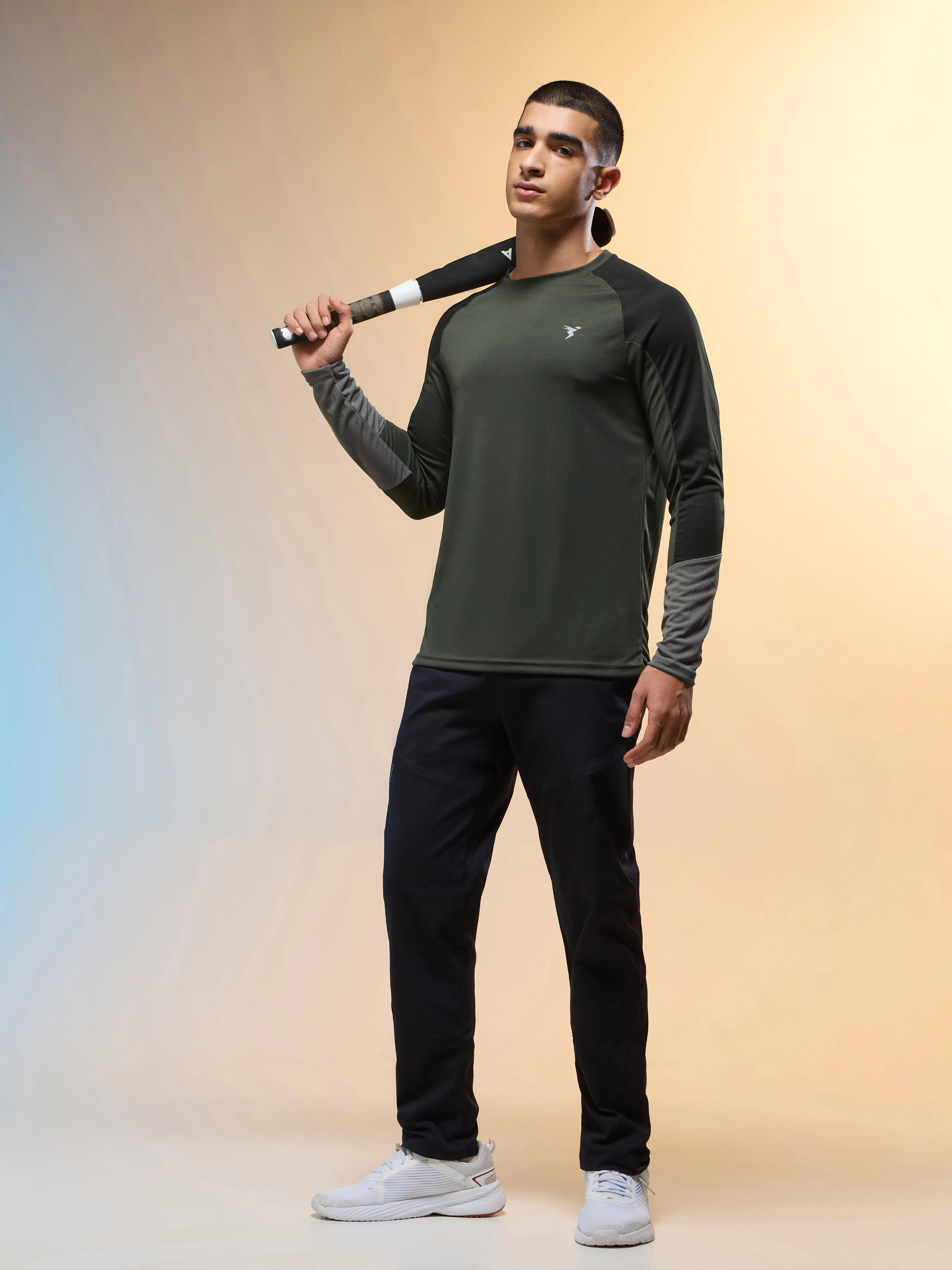 Men Colorblock Slim Fit Crew Neck T-shirt with TECHNO COOL+ - Image 5