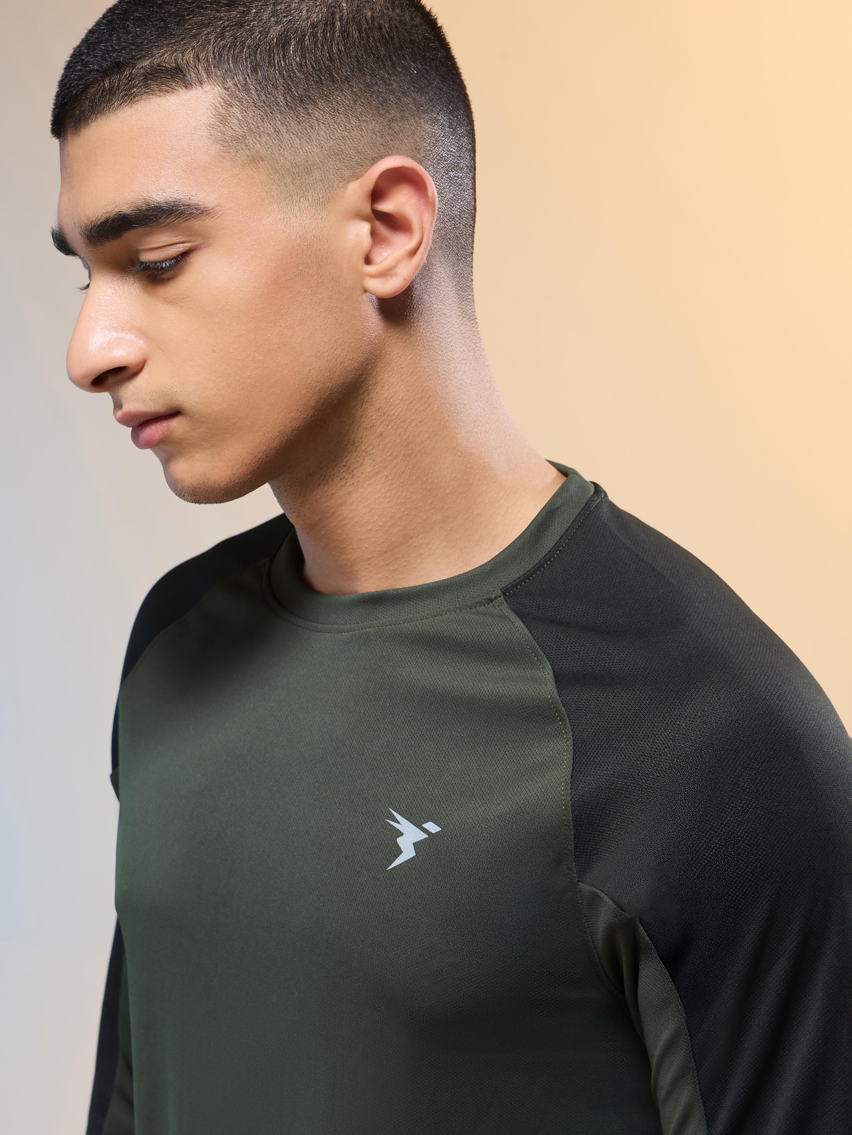 Men Colorblock Slim Fit Crew Neck T-shirt with TECHNO COOL+ - Image 6
