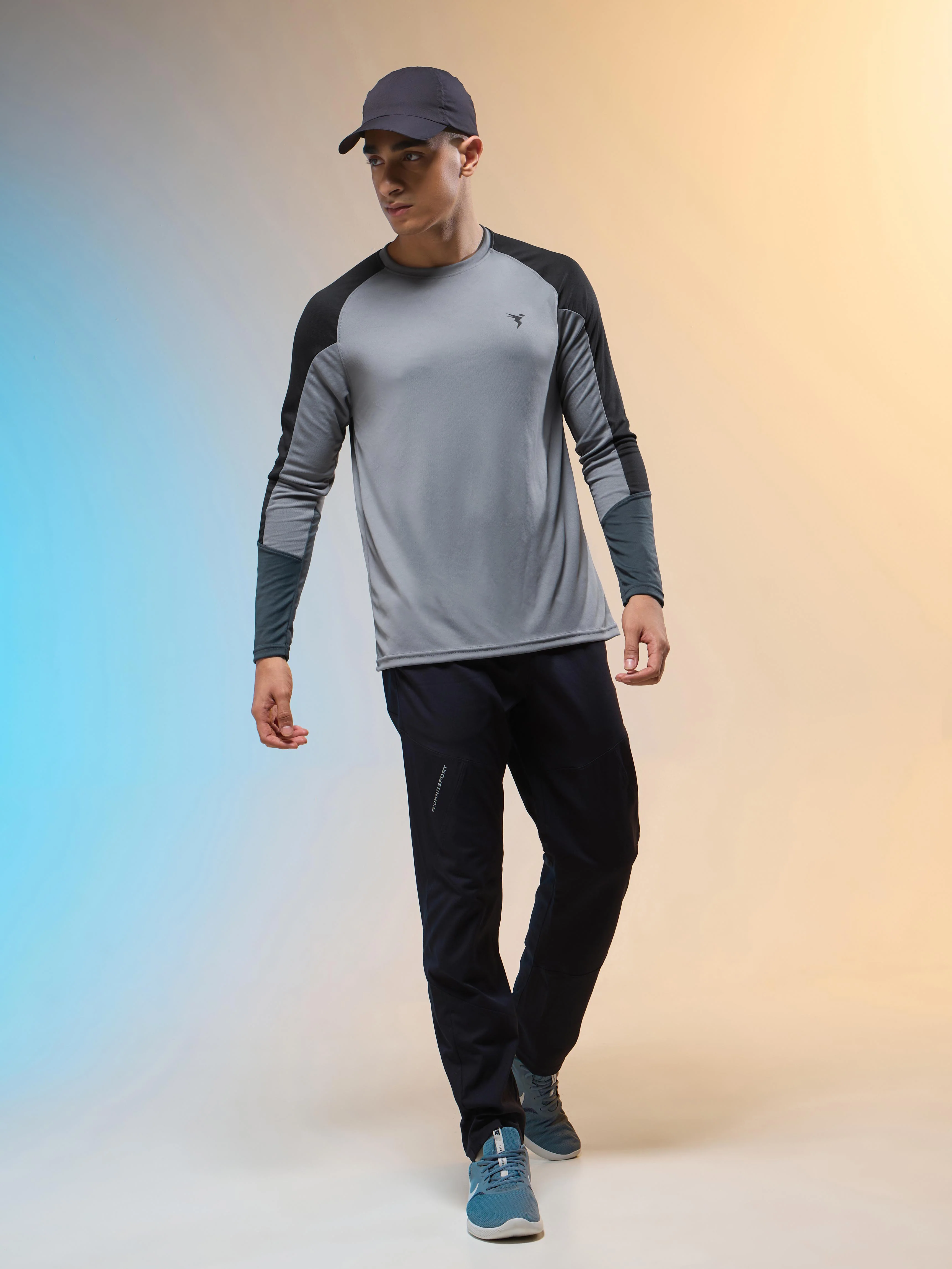 Men Colorblock Slim Fit Crew Neck T-shirt with TECHNO COOL+ - Image 5