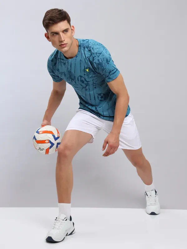 Men Jacquard Slim Fit Crew Neck T-shirt with DOUBLE COOL - Image 6