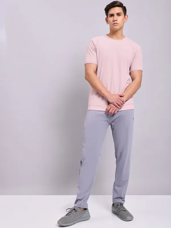 Men Solid Slim Fit Crew Neck T-shirt with MATPIQ - Image 2