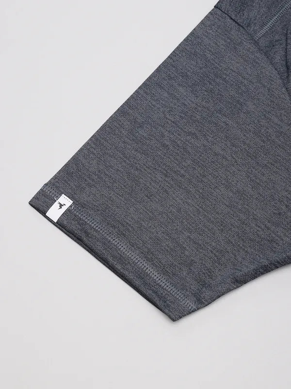 Men Solid Slim Fit Crew Neck T-shirt with DOUBLE COOL - Image 7