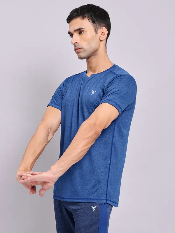 Men Solid Slim Fit Crew Neck T-shirt with DOUBLE COOL - Image 6