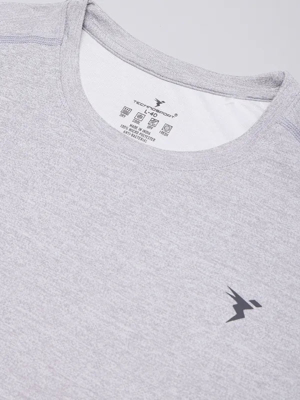 Men Solid Slim Fit Crew Neck T-shirt with DOUBLE COOL - Image 7