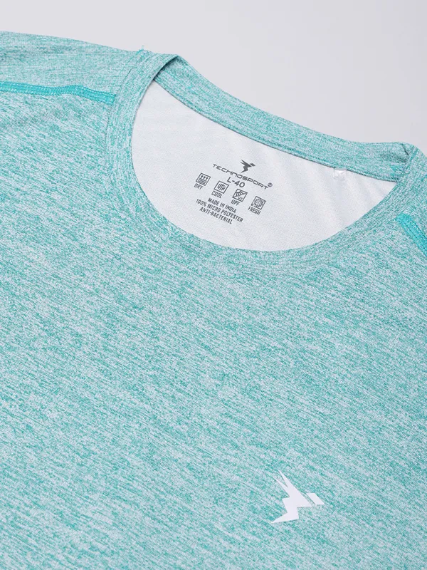 Men Solid Slim Fit Crew Neck T-shirt with DOUBLE COOL - Image 6