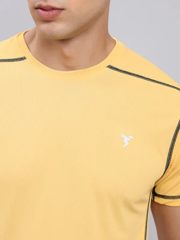 Men Solid Slim Fit Crew Neck T-shirt with TECHNO COOL+ - Image 8