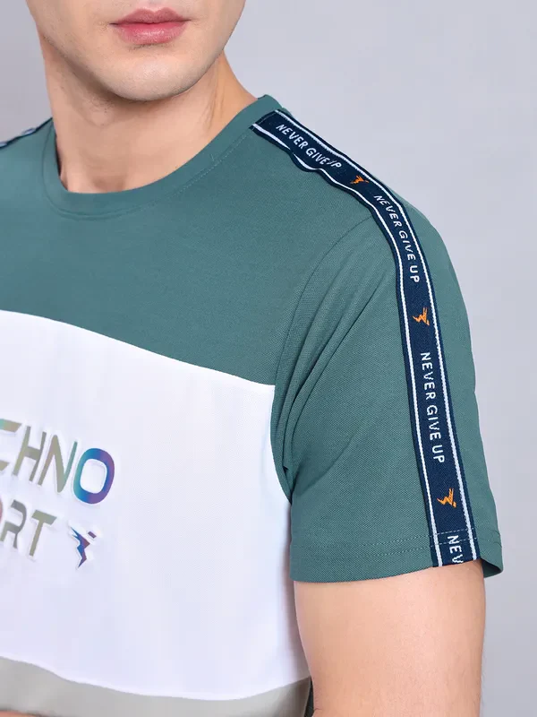 Men Colorblock Slim Fit Crew Neck T-shirt with MATPIQ - Image 7