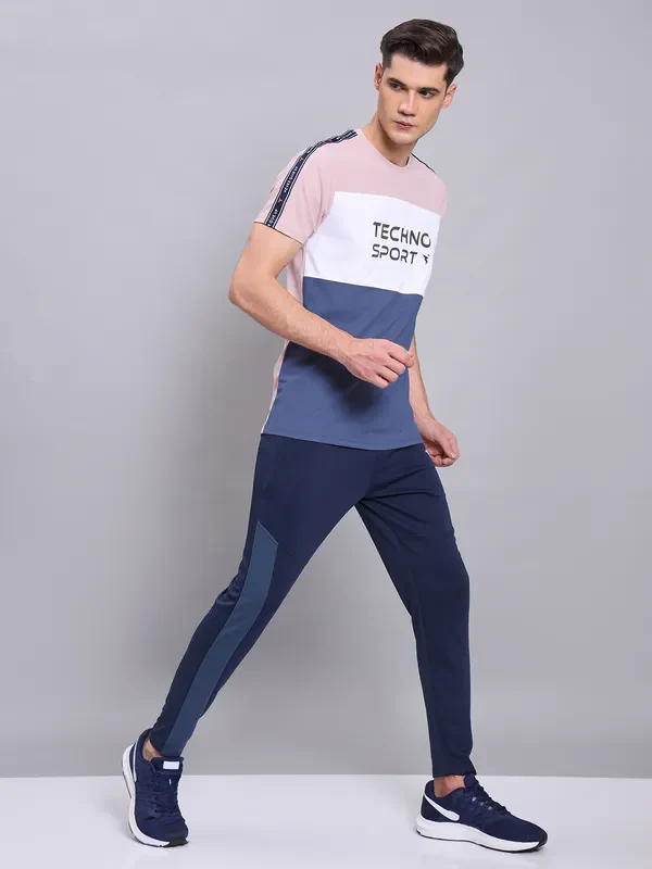 Men Colorblock Slim Fit Crew Neck T-shirt with MATPIQ - Image 2