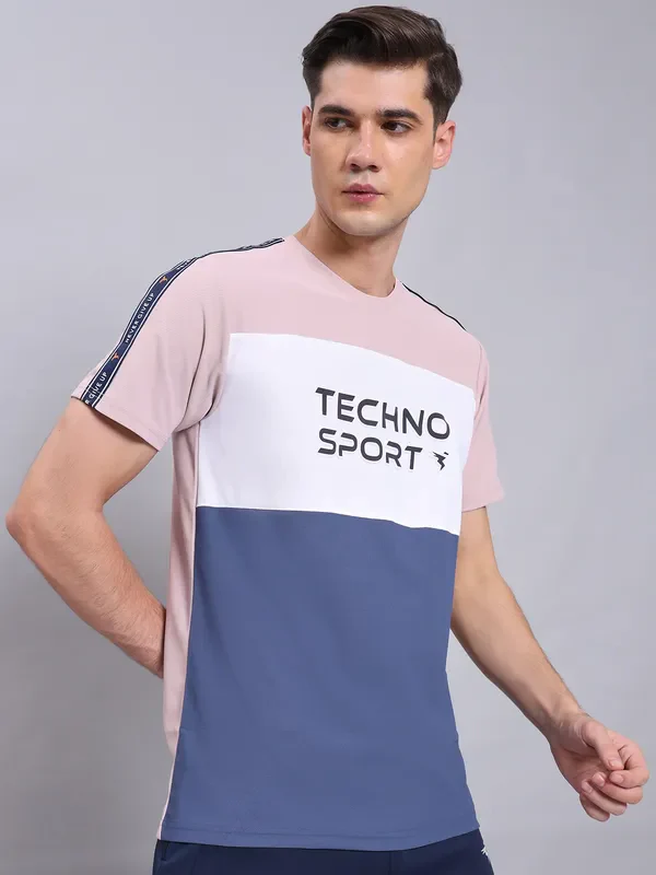 Men Colorblock Slim Fit Crew Neck T-shirt with MATPIQ - Image 7