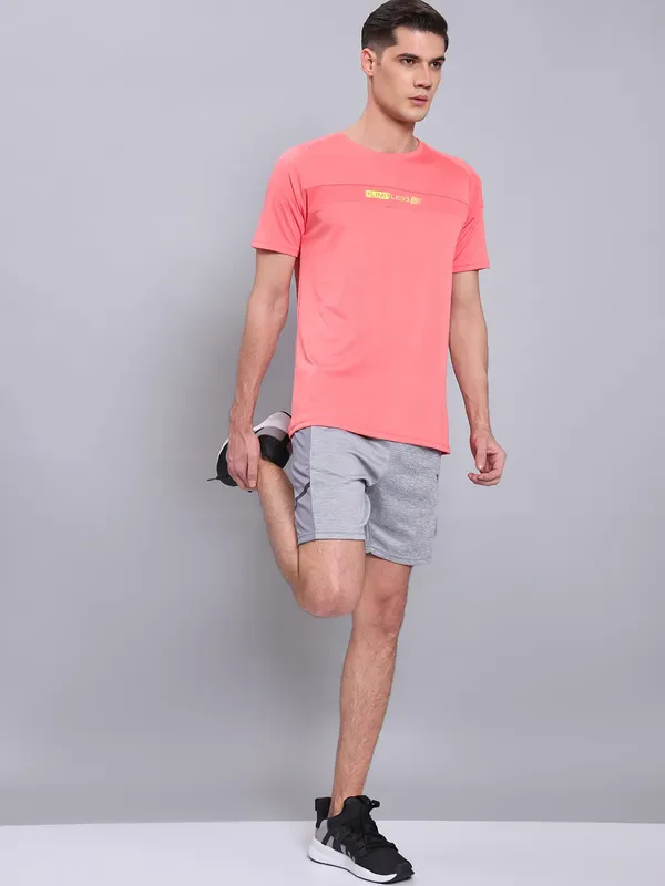 Men Melange Slim Fit Crew Neck T-shirt with TECHNO COOL+ - Image 2