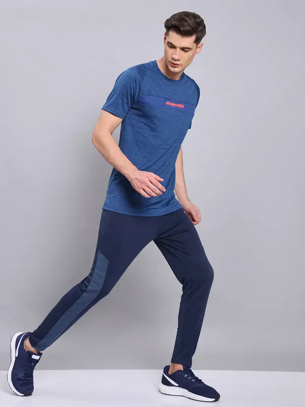Men Melange Slim Fit Crew Neck T-shirt with TECHNO COOL+ - Image 2