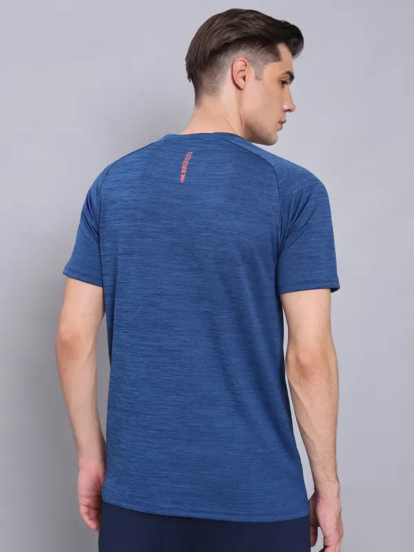 Men Melange Slim Fit Crew Neck T-shirt with TECHNO COOL+ - Image 5