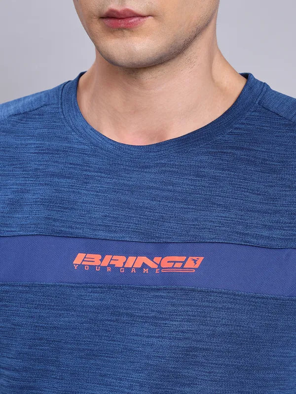 Men Melange Slim Fit Crew Neck T-shirt with TECHNO COOL+ - Image 6