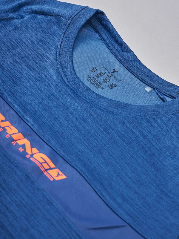 Men Melange Slim Fit Crew Neck T-shirt with TECHNO COOL+ - Image 7