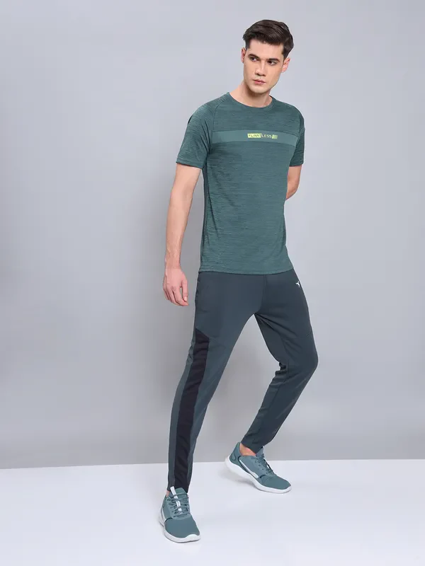 Men Melange Slim Fit Crew Neck T-shirt with TECHNO COOL+ - Image 7