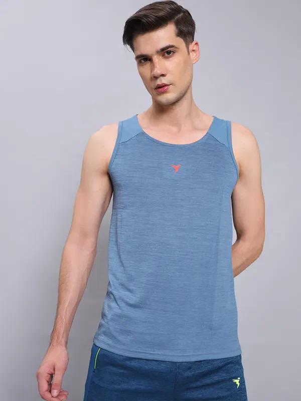 Men Melange Slim Fit Scoop Neck Innerwear Vest with DOUBLE COOL - Image 5