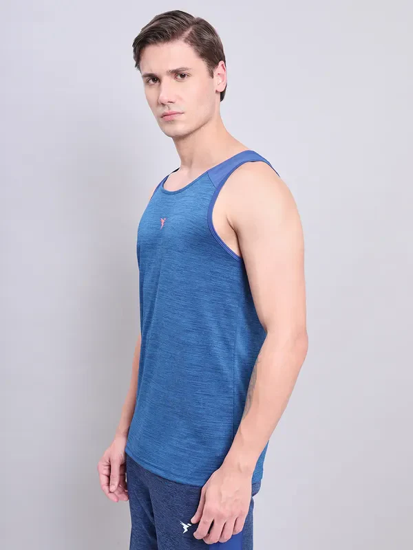 Men Melange Slim Fit Scoop Neck Innerwear Vest with DOUBLE COOL - Image 4