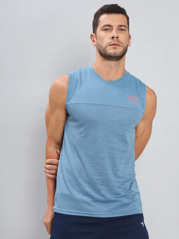 Men Melange Slim Fit Crew Neck Innerwear Vest with DOUBLE COOL